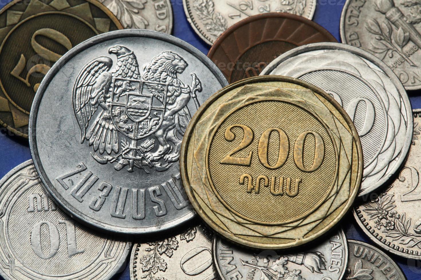 monedas de armenia foto