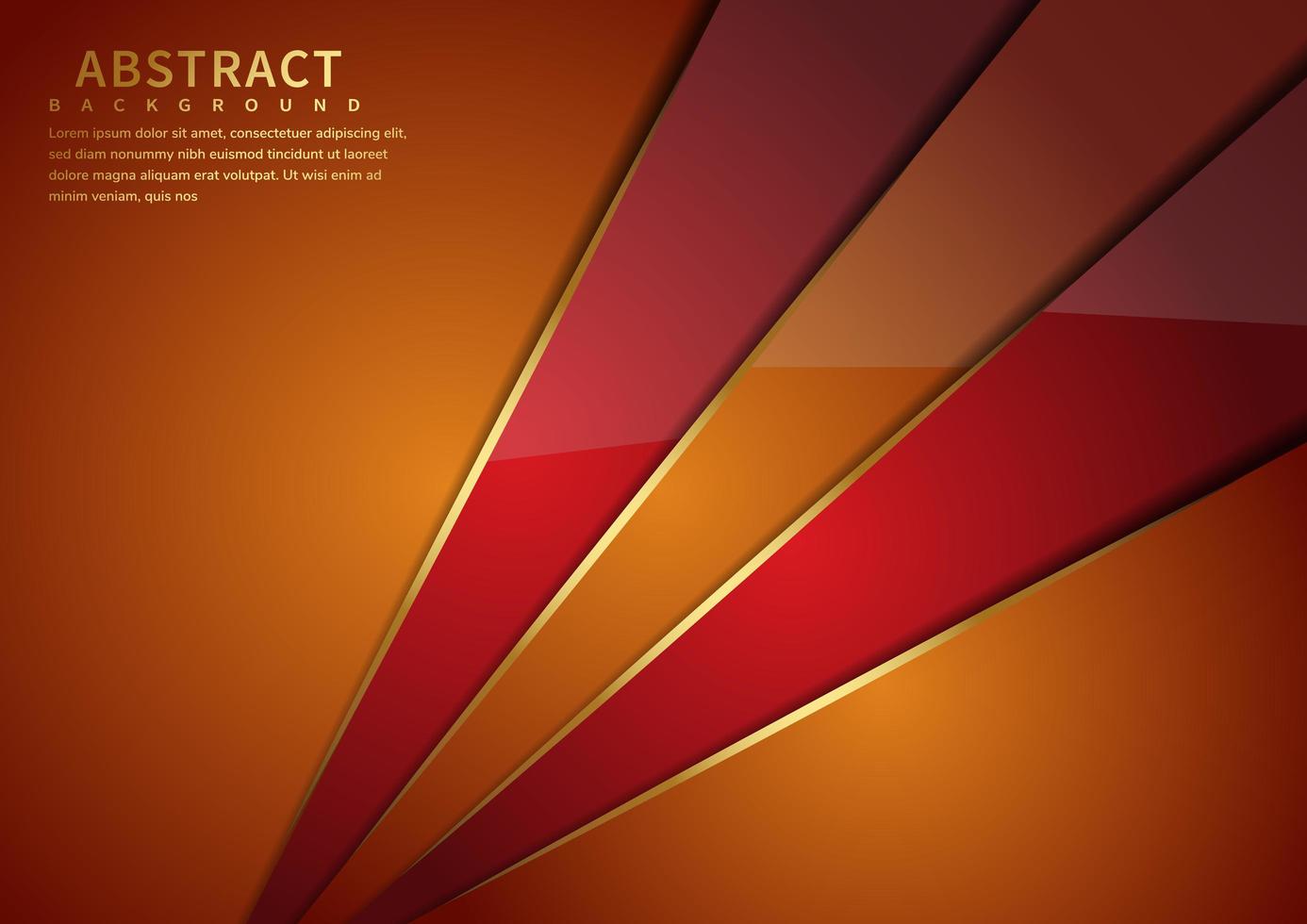 Glossy orange and red angles background vector