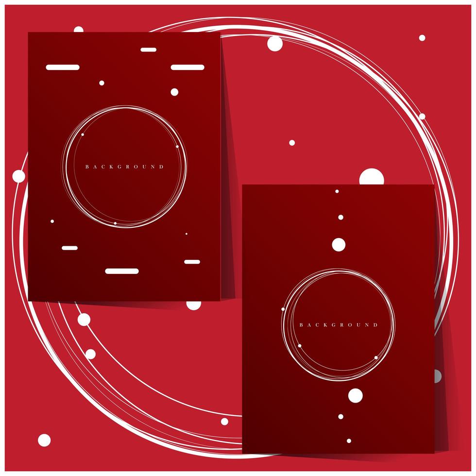 White circles on red background set vector
