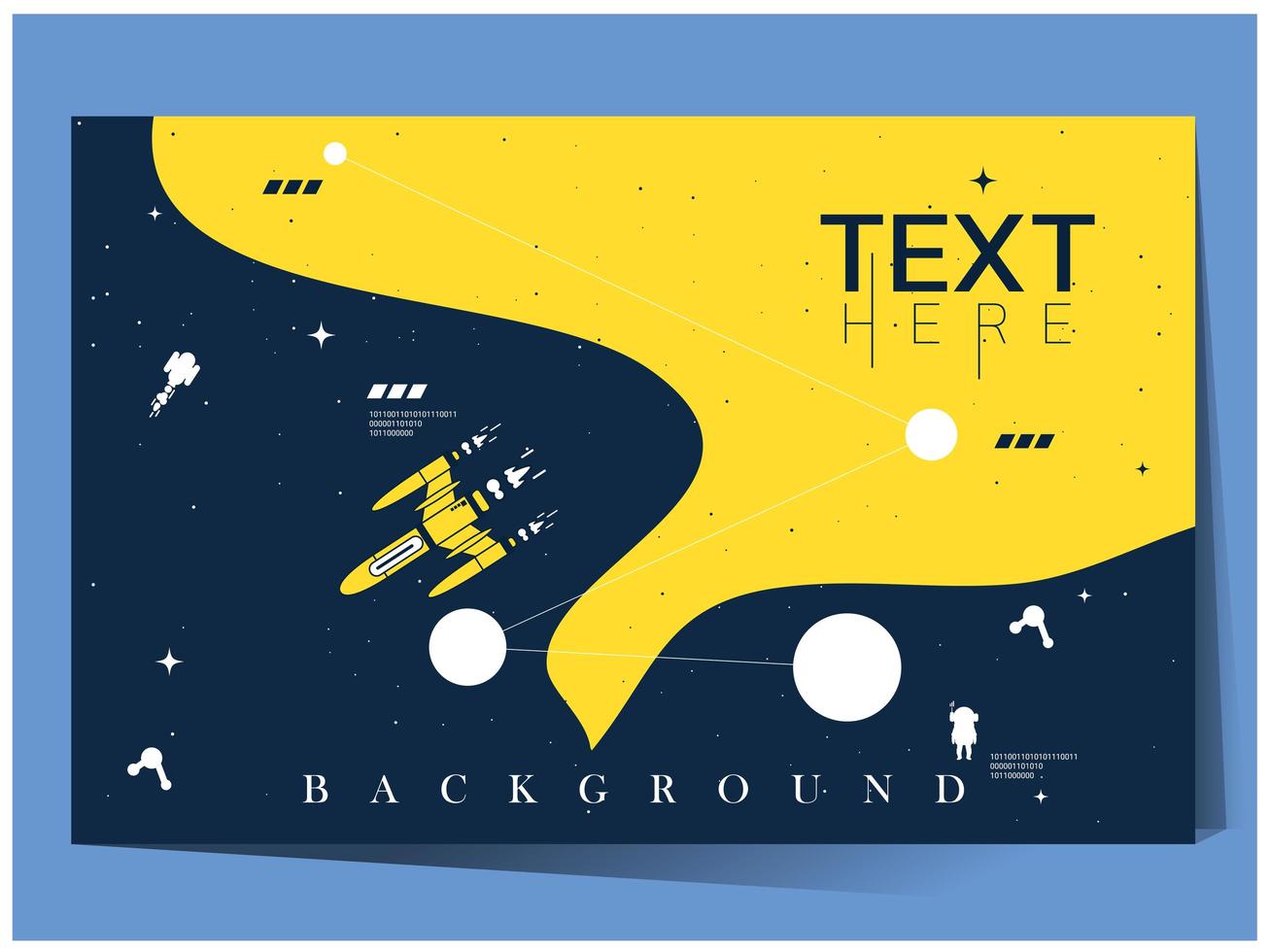 Blue and yellow space explorer background vector