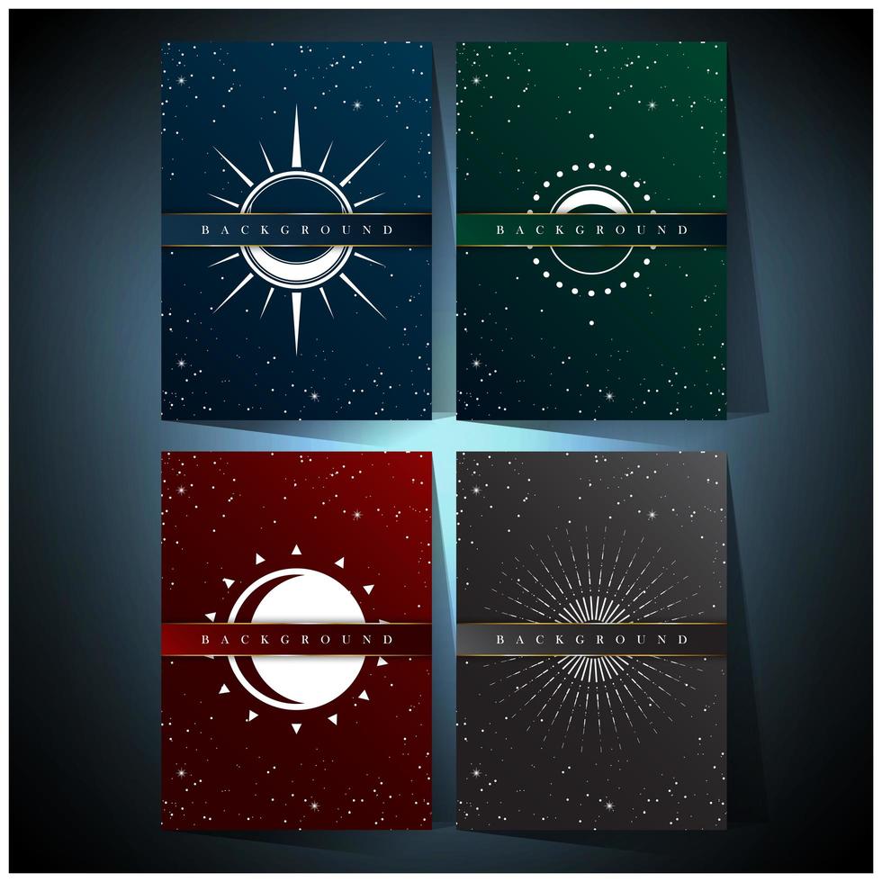 Colorful universe background set vector