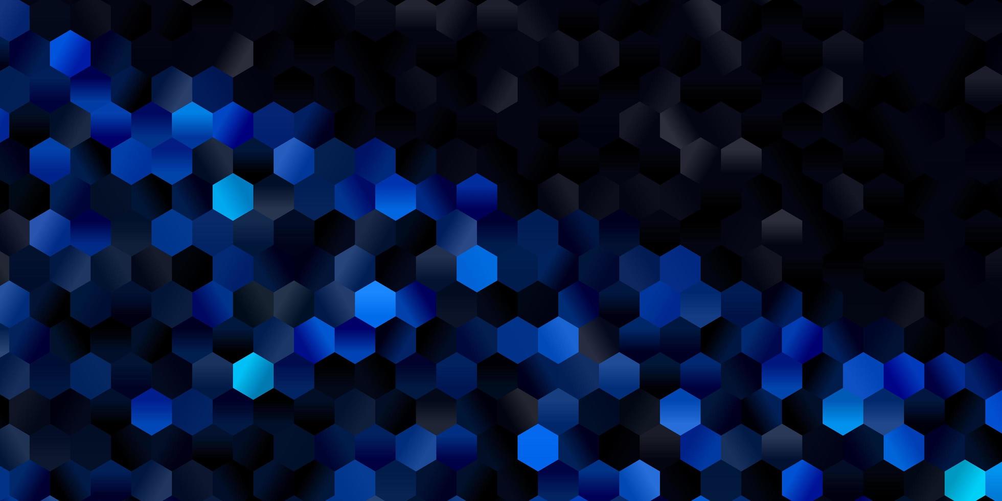 banner de patrón hexagonal negro y azul vector