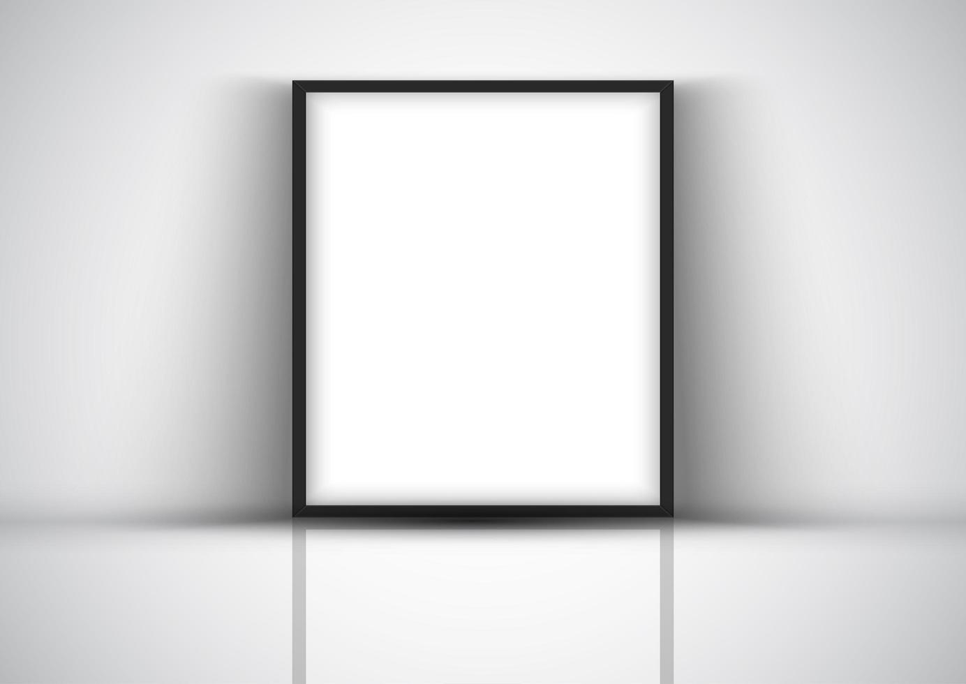 Display background with blank picture frame vector