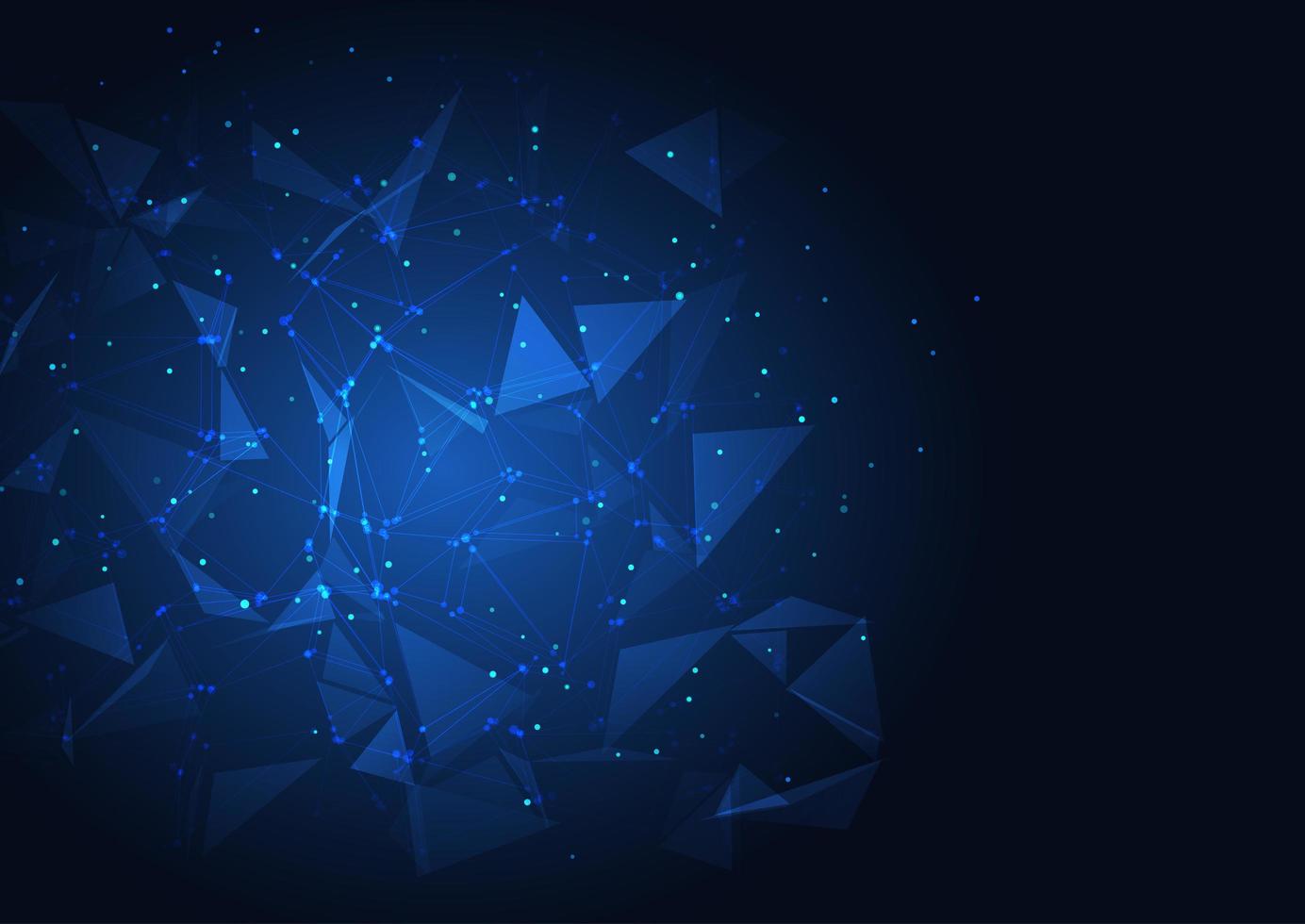 Blue techno low poly design vector