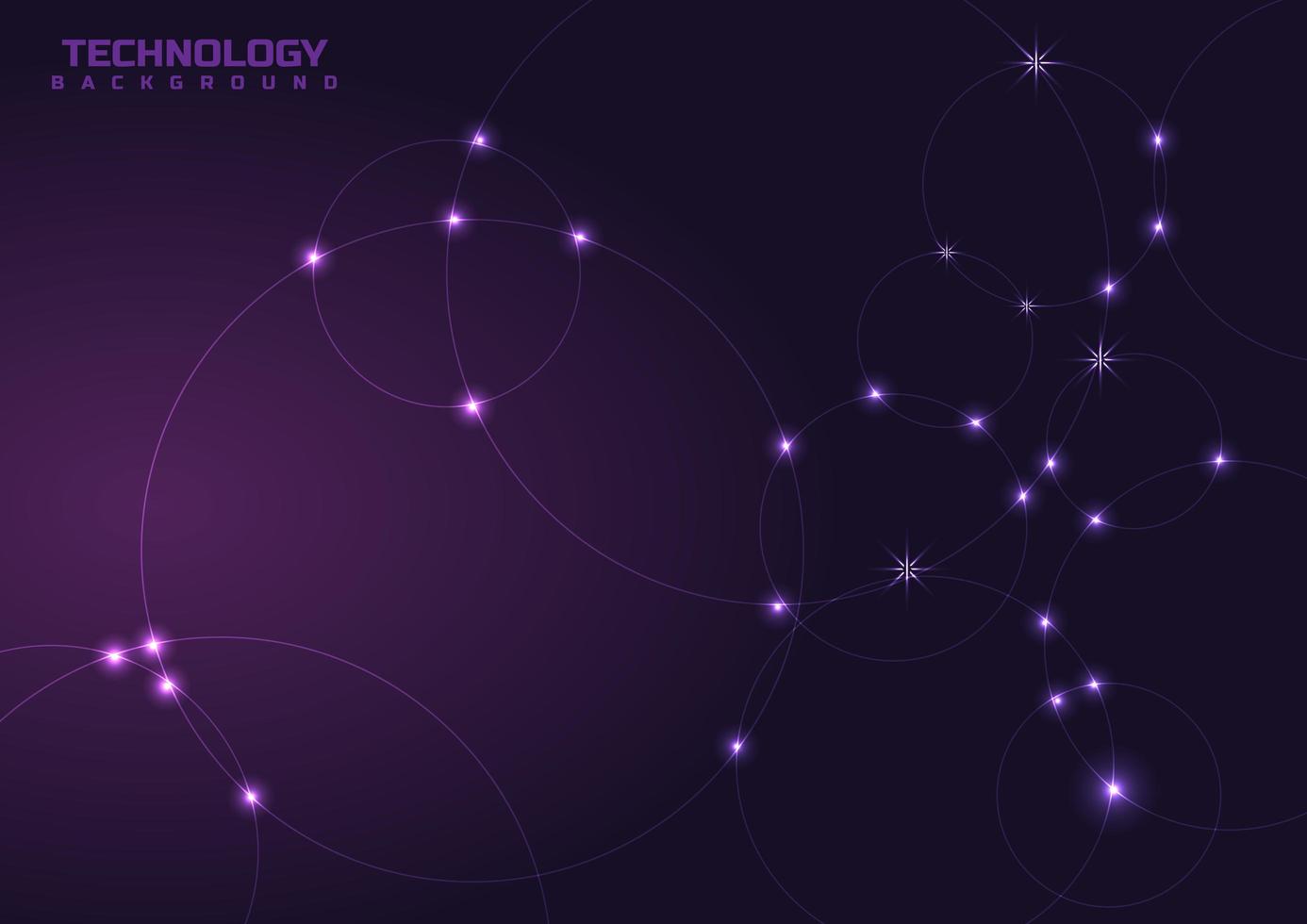 Dark Gradient Purple Glowing Dots Background  vector