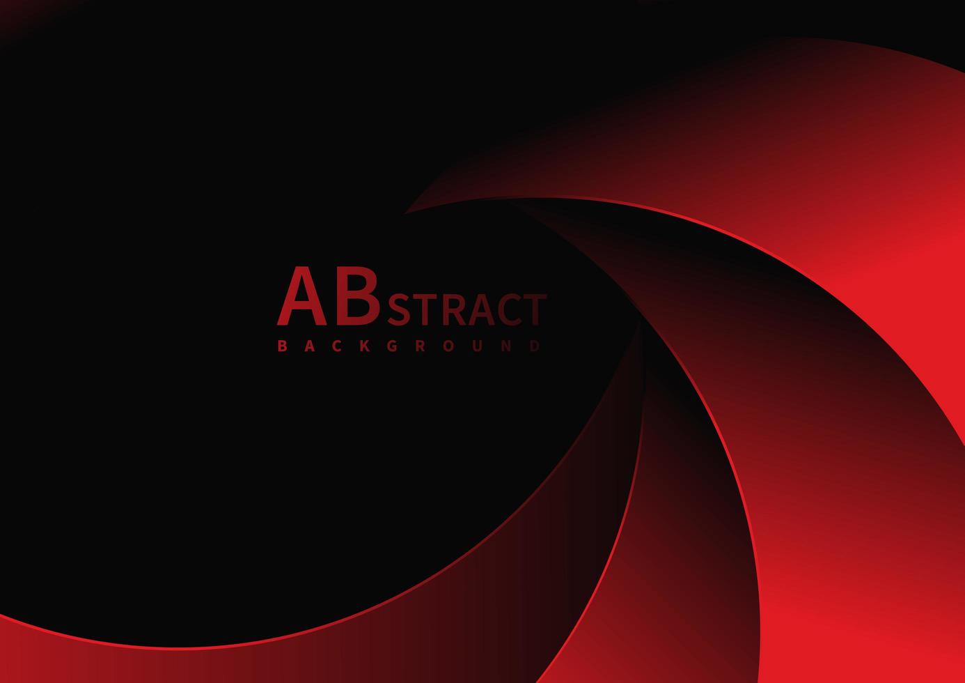 Red Curved Overlapping Shapes on Black vector