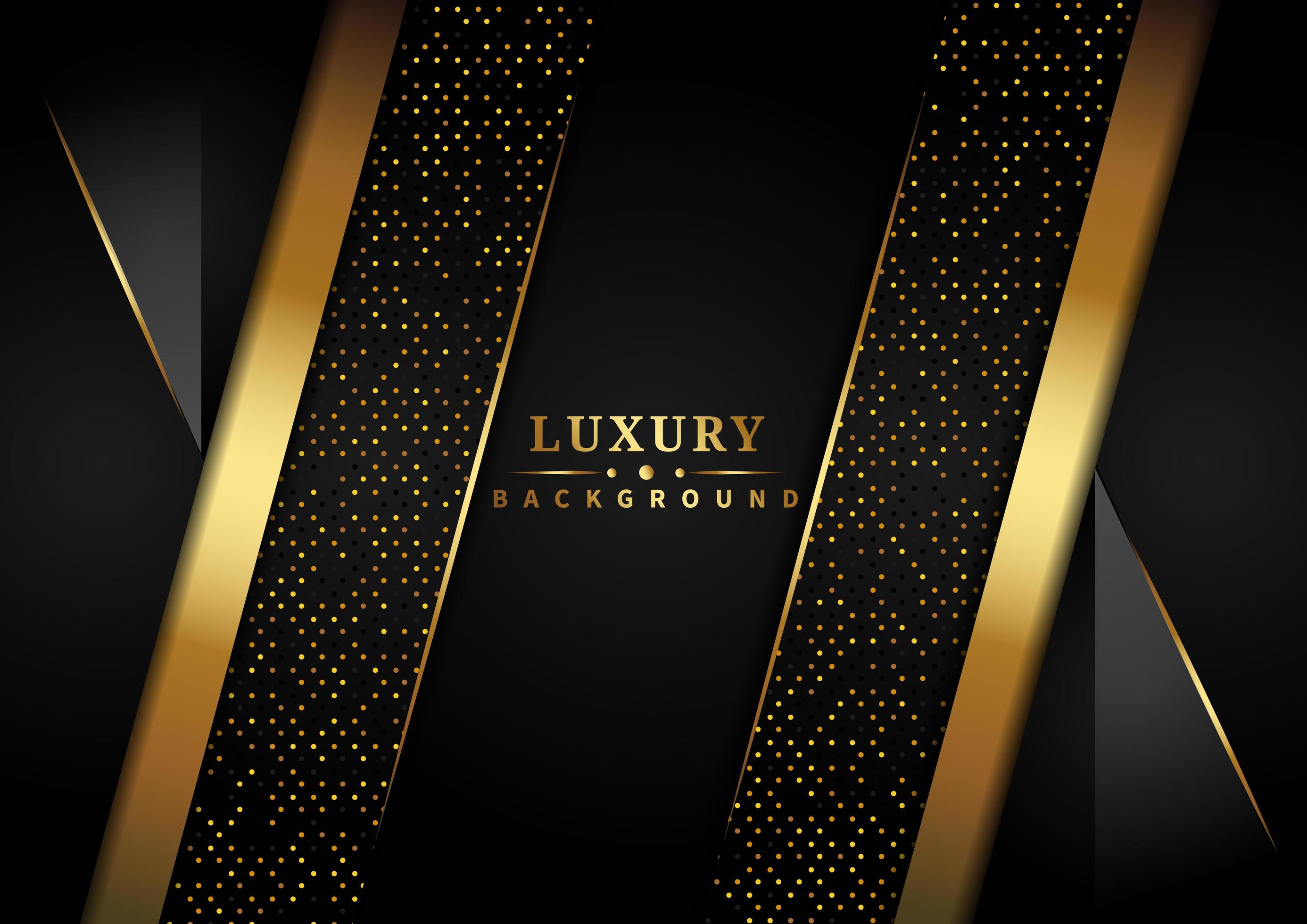 Abstract Gold and Black Overlapping Layers Luxury