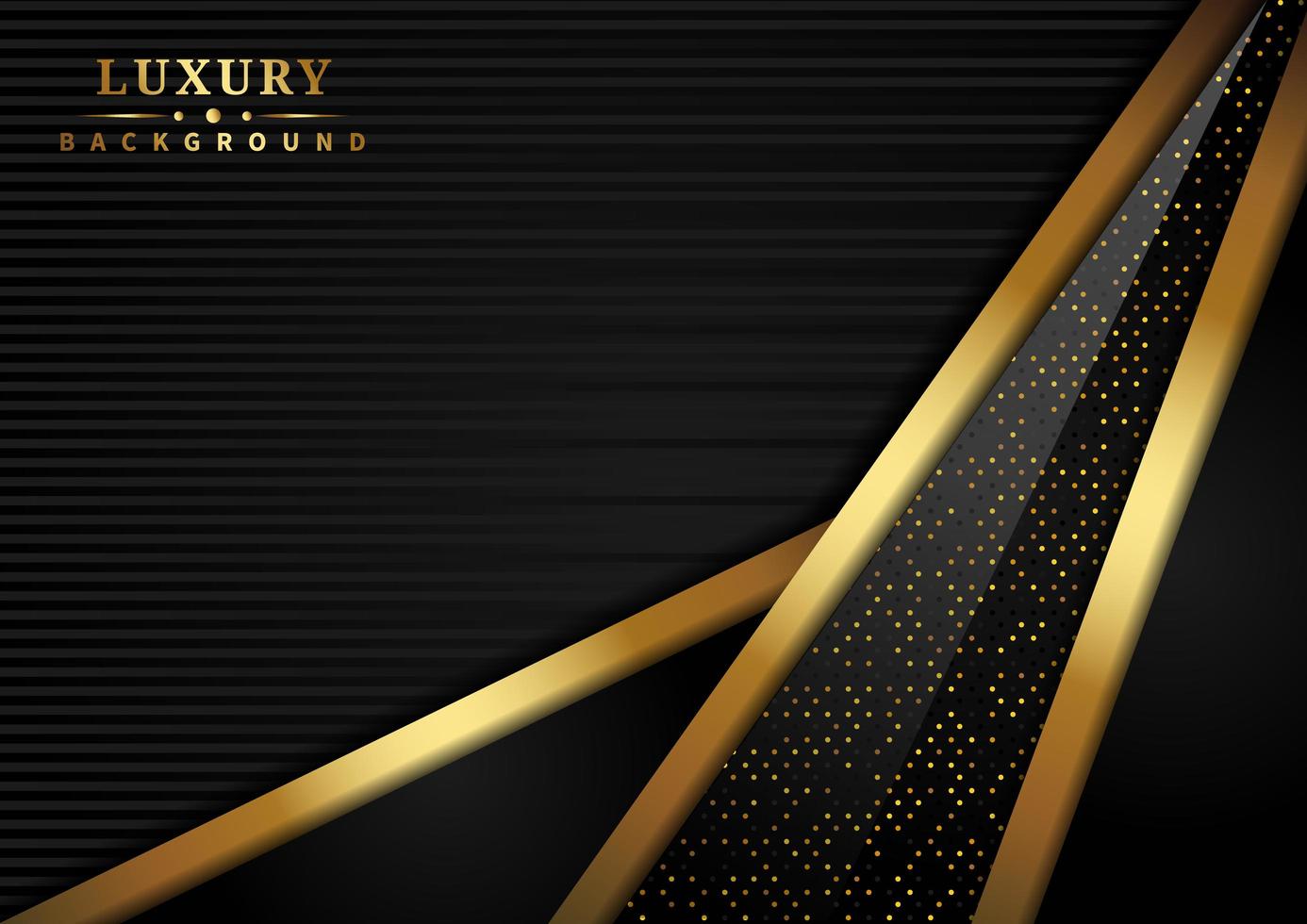 Abstract Luxury Triangle Overlapping  Black and Gold Layer Background  vector