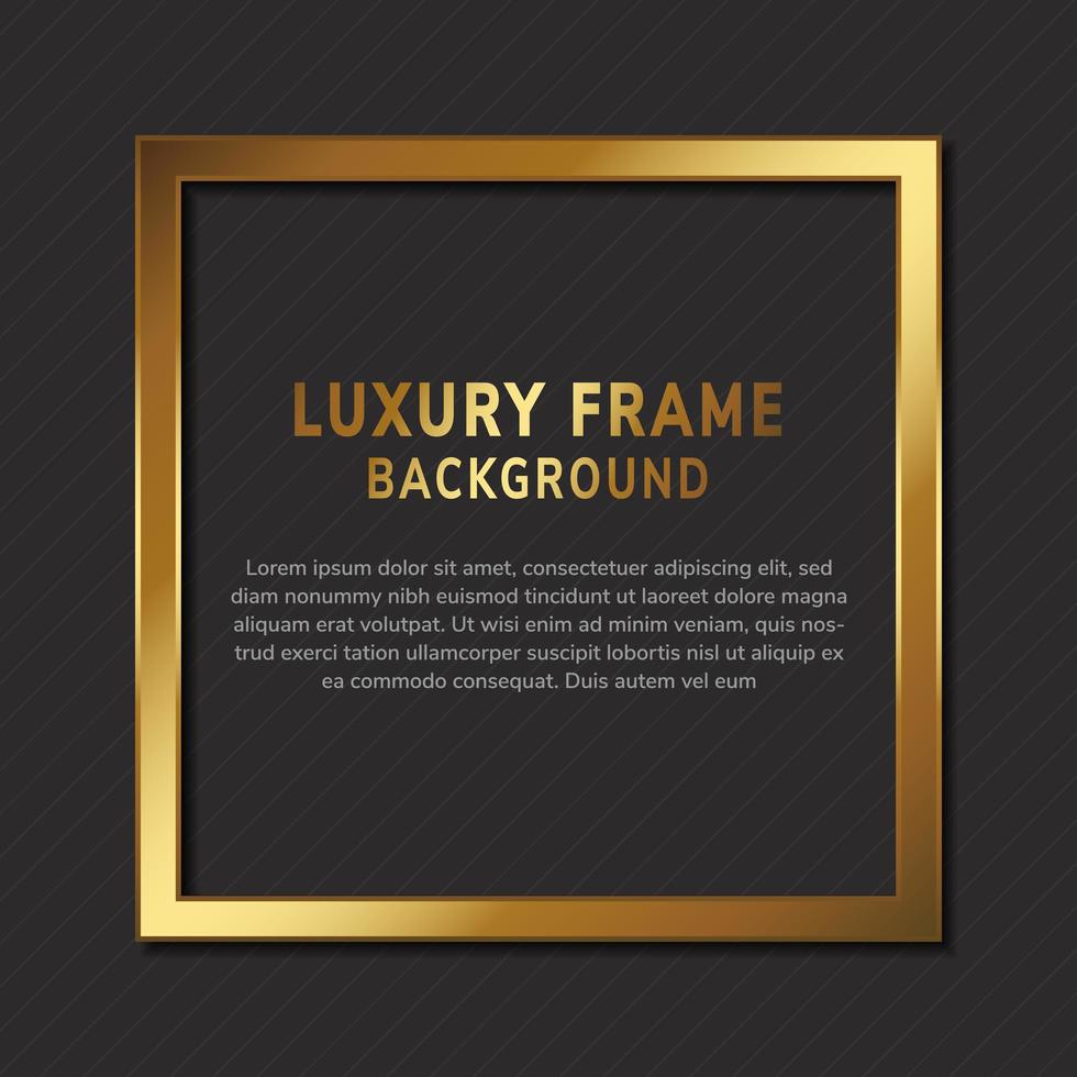 Luxury Gold Square Frame with Copy Space vector