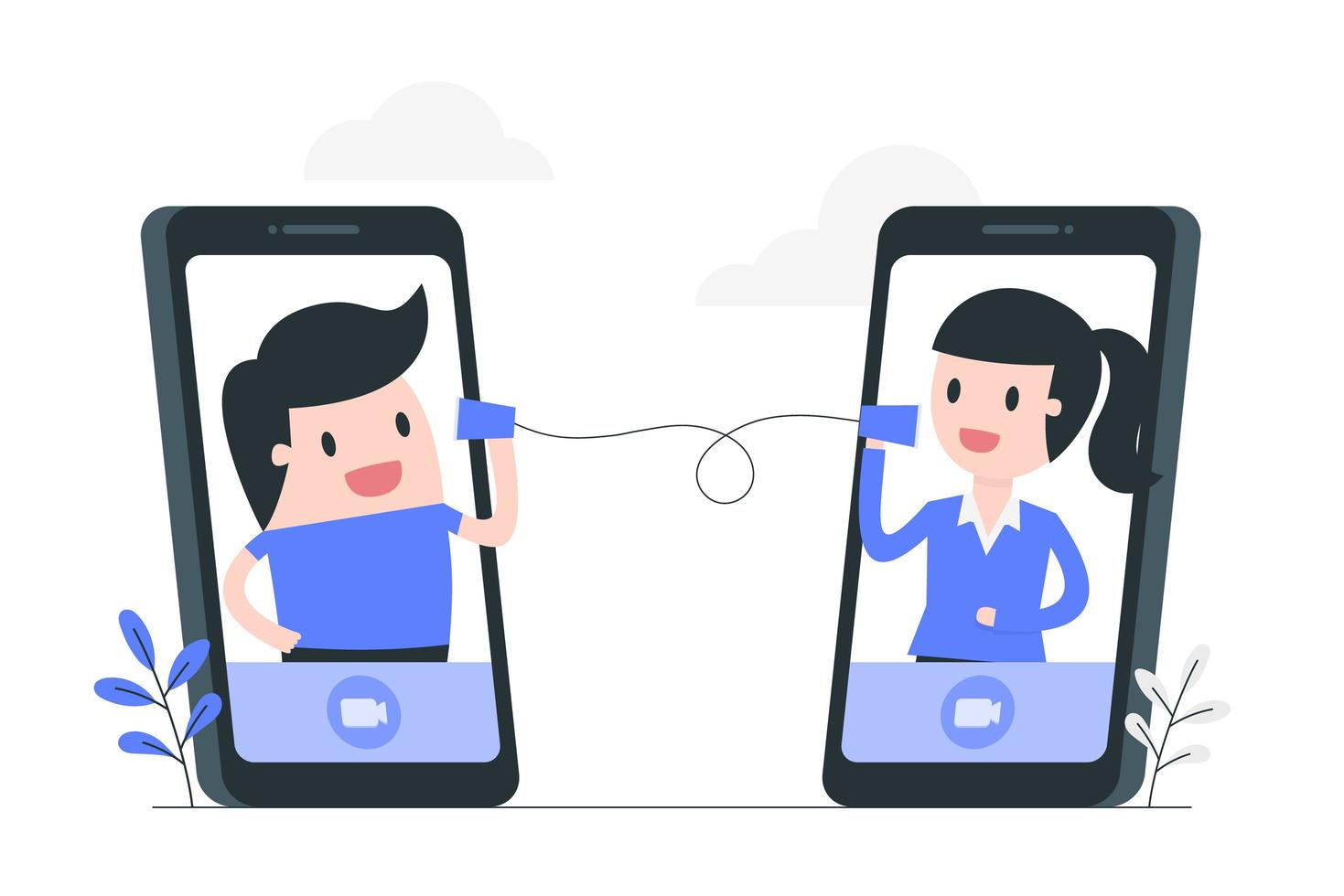 Mobile video conference concept illustration vector