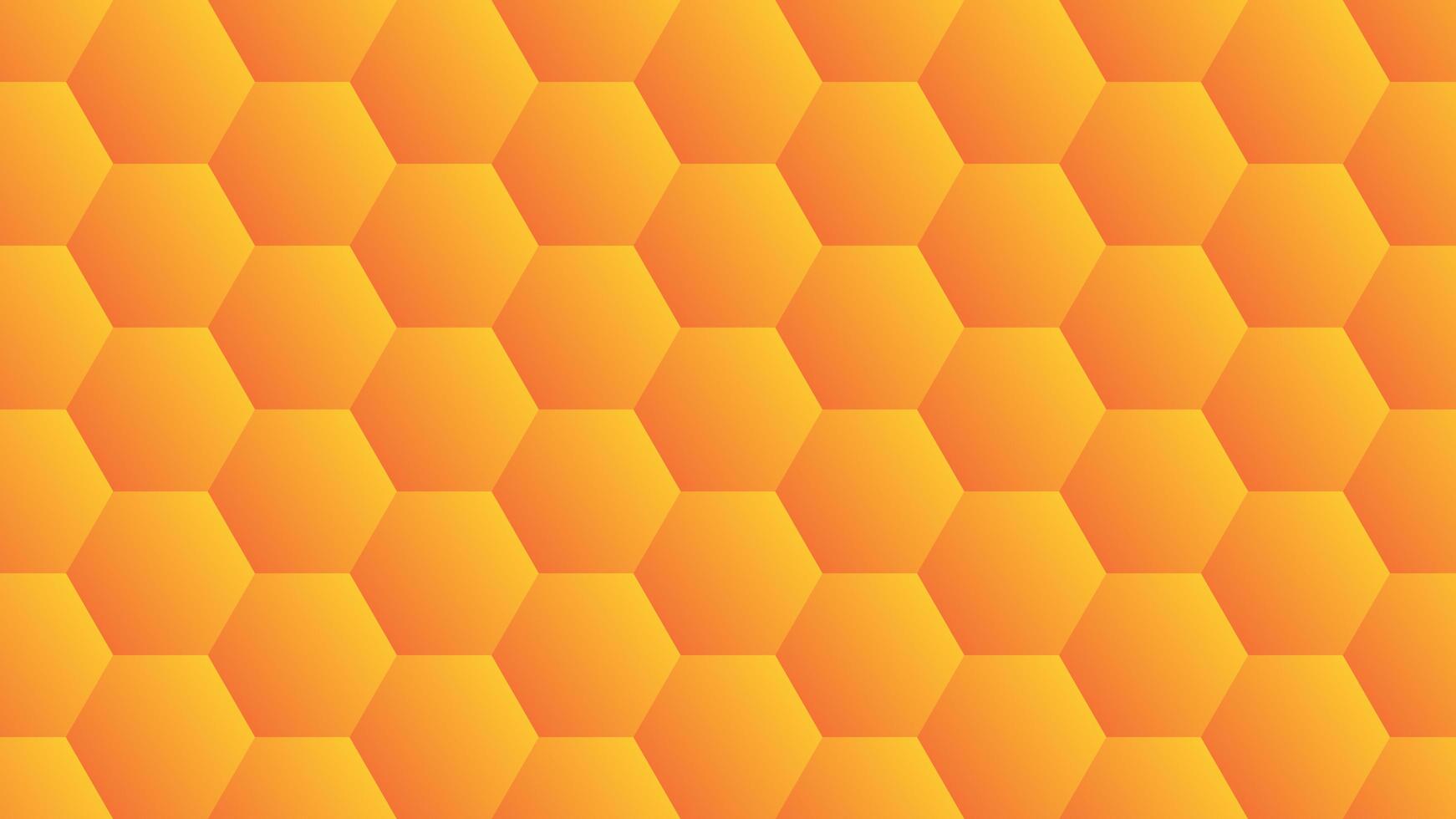 Orange gradient hexagon design vector
