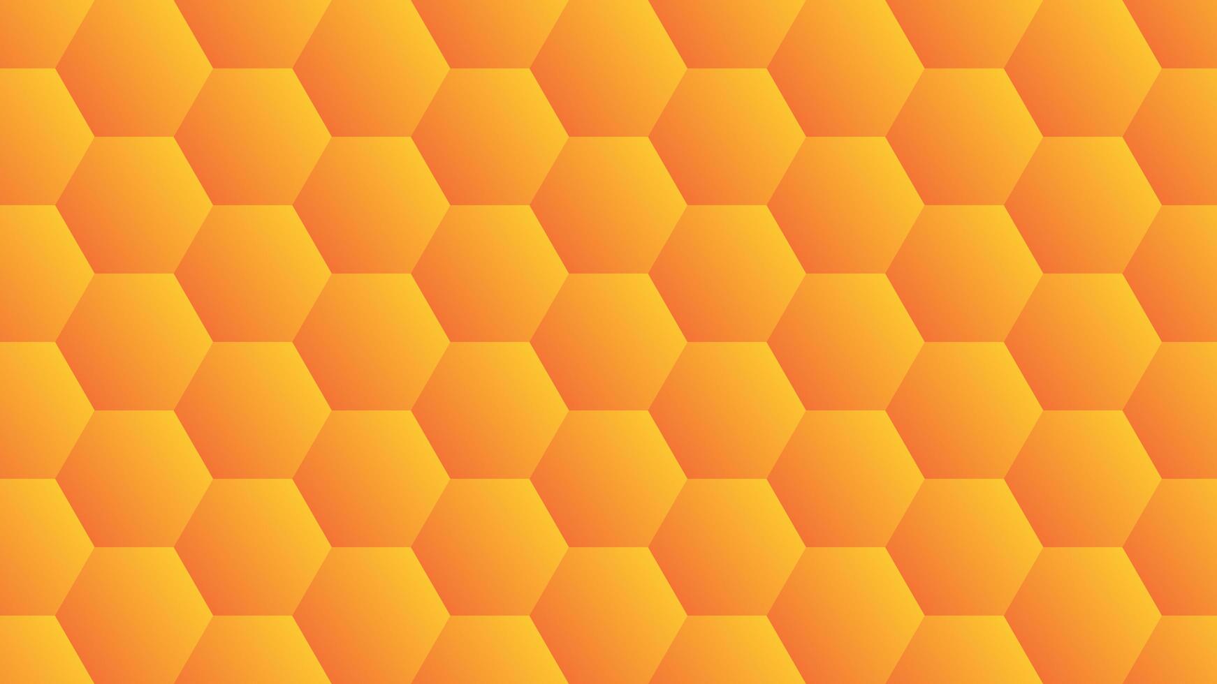 Orange gradient hexagon design vector