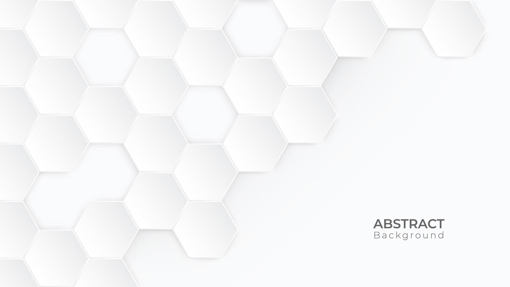 Modern white hexagon background with copyspace vector