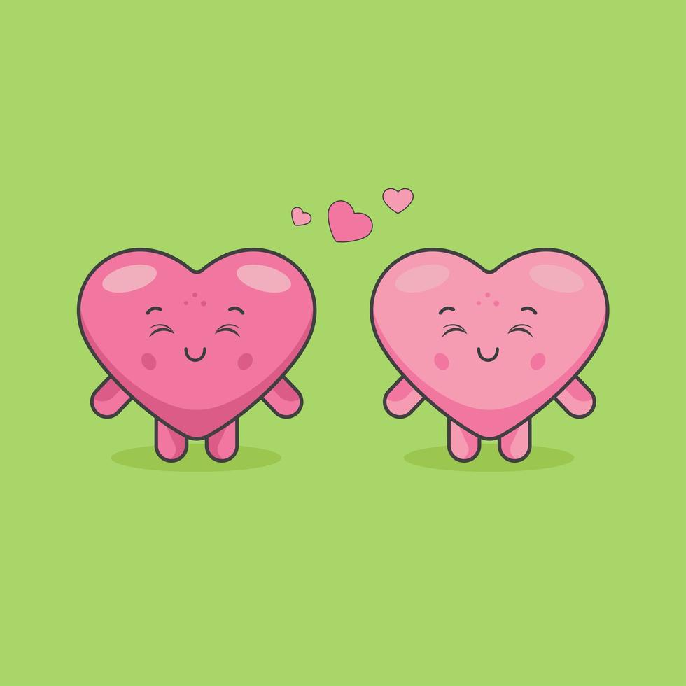 Cute Heart Couple Characters In a Relationship vector