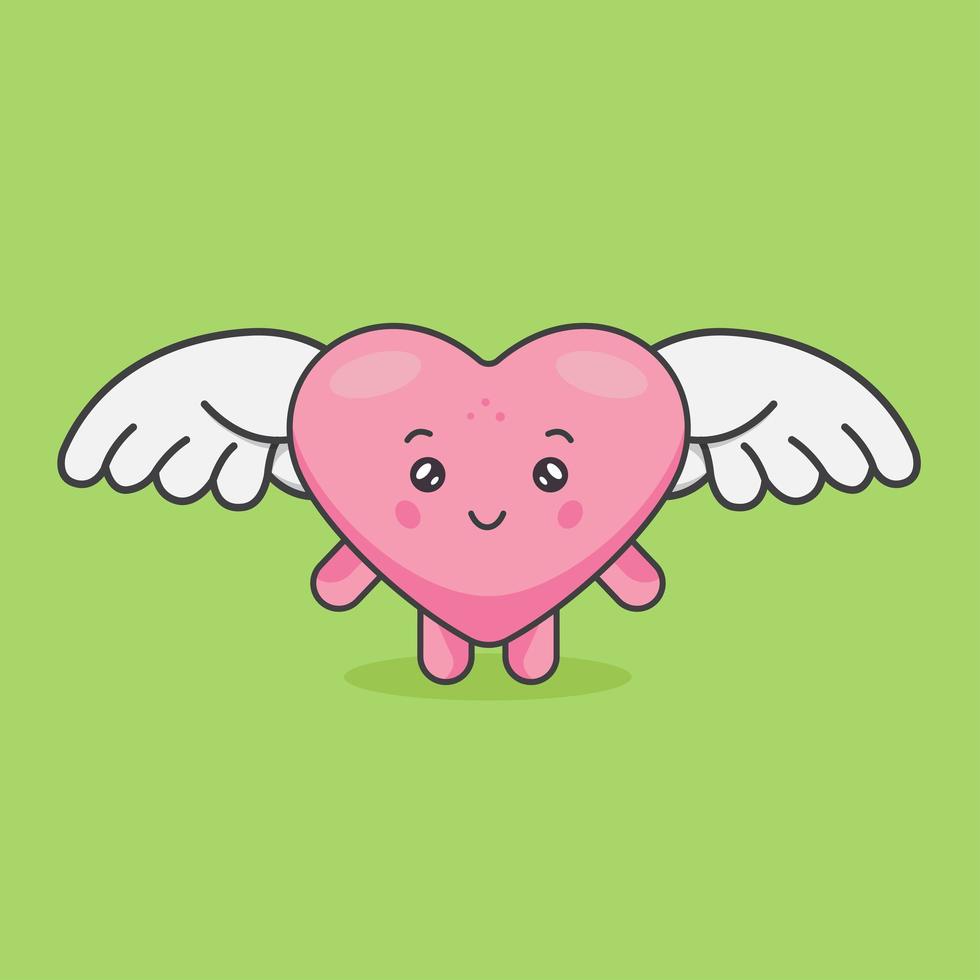 Cute Winged Pink Heart vector