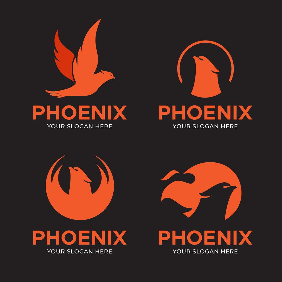 Set of Phoenix Bird Logos vector