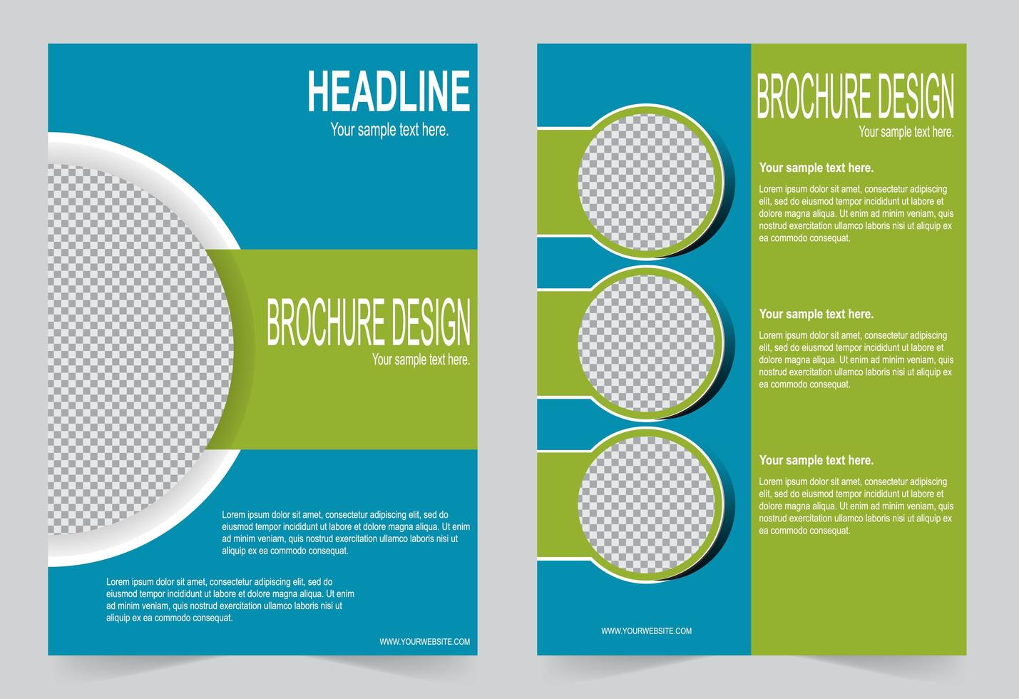 Blue and green cover template vector