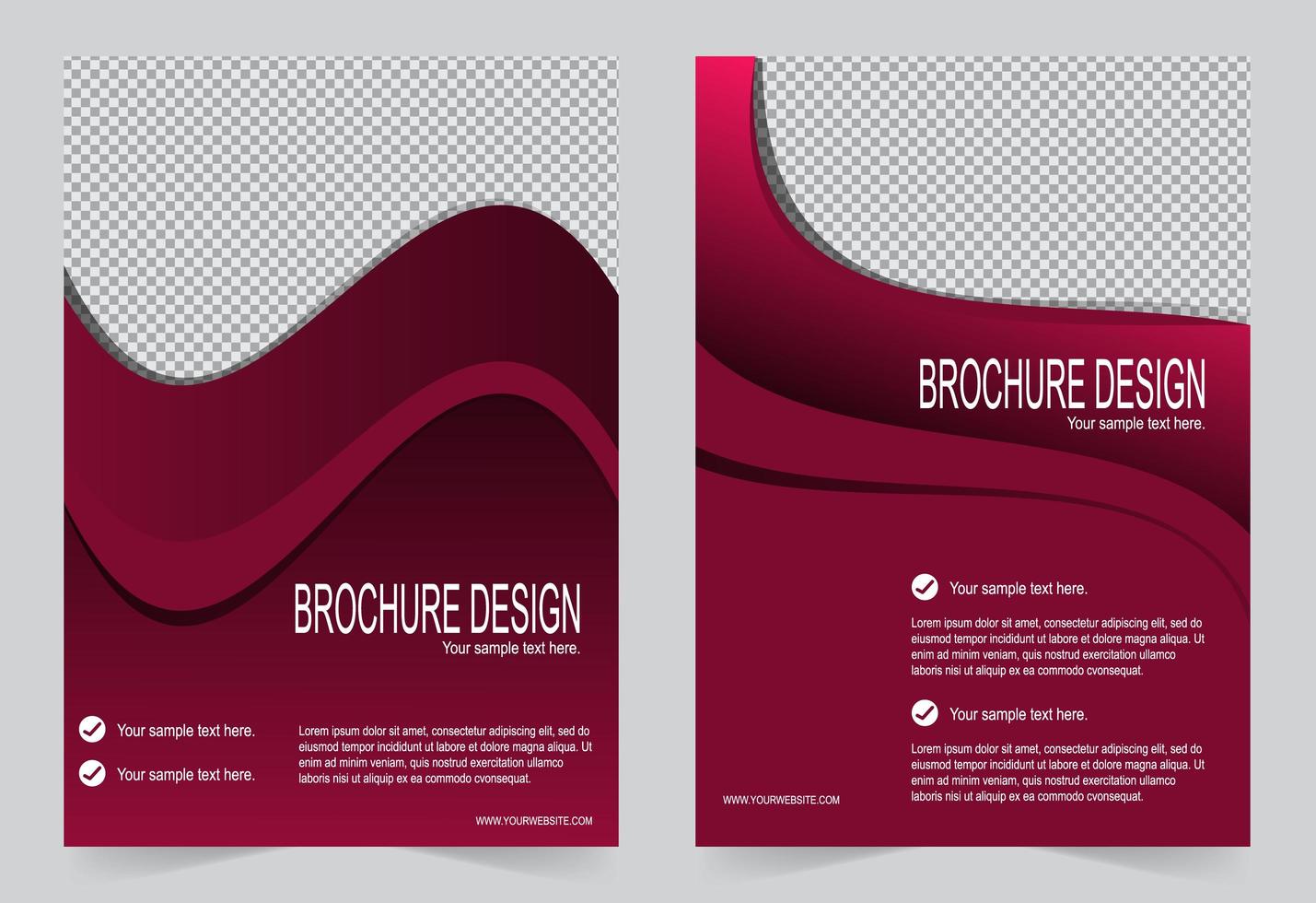 Burgundy red curve cover template vector