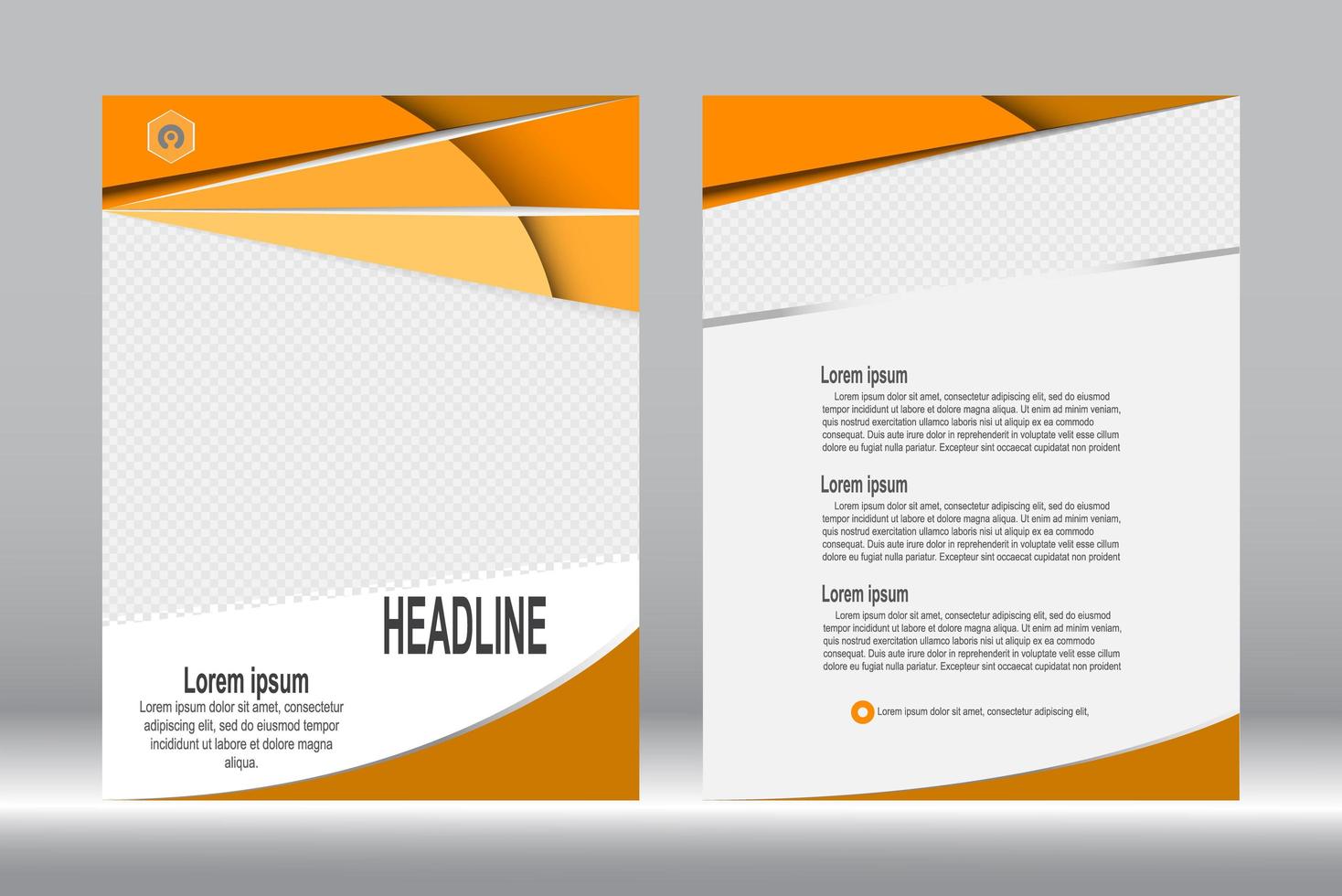 Orange cover brochure template vector