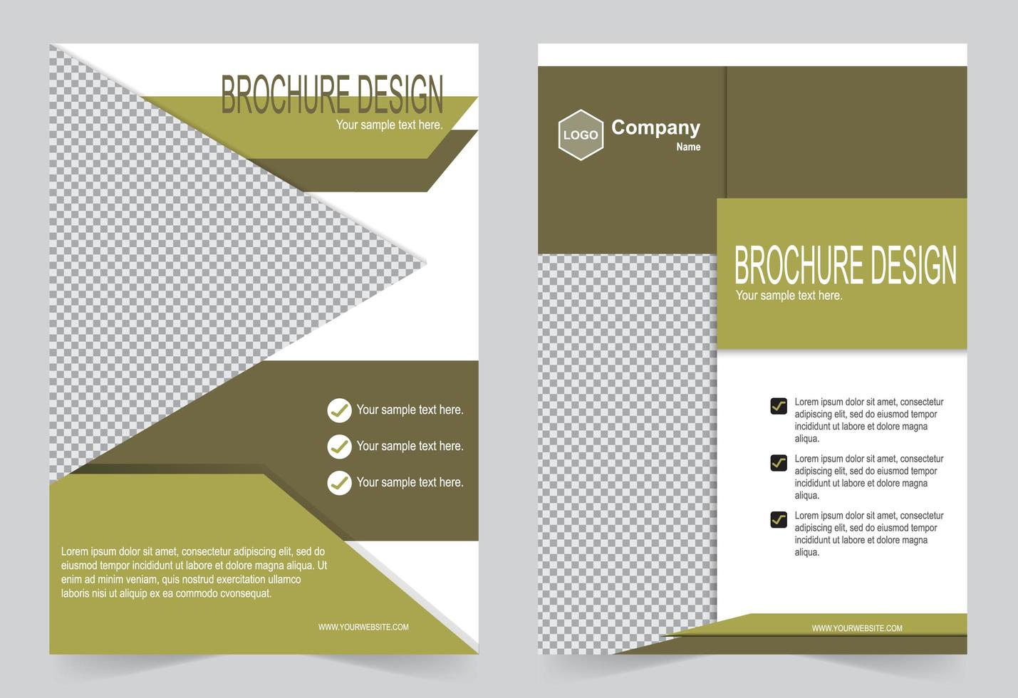 Brochure template green flyer design vector