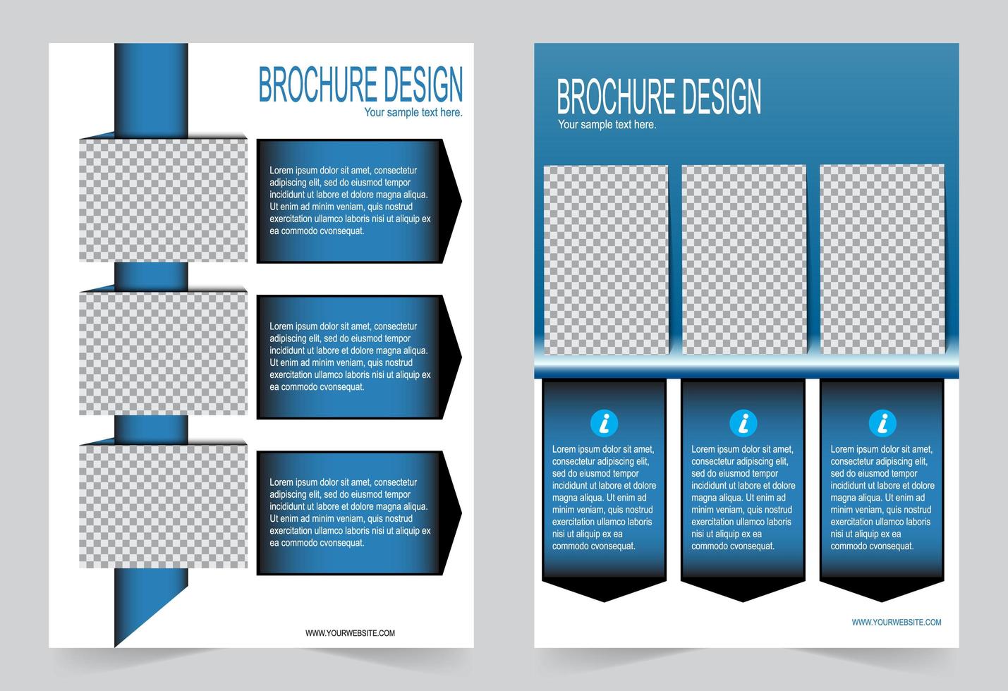 Blue cover with image space. vector