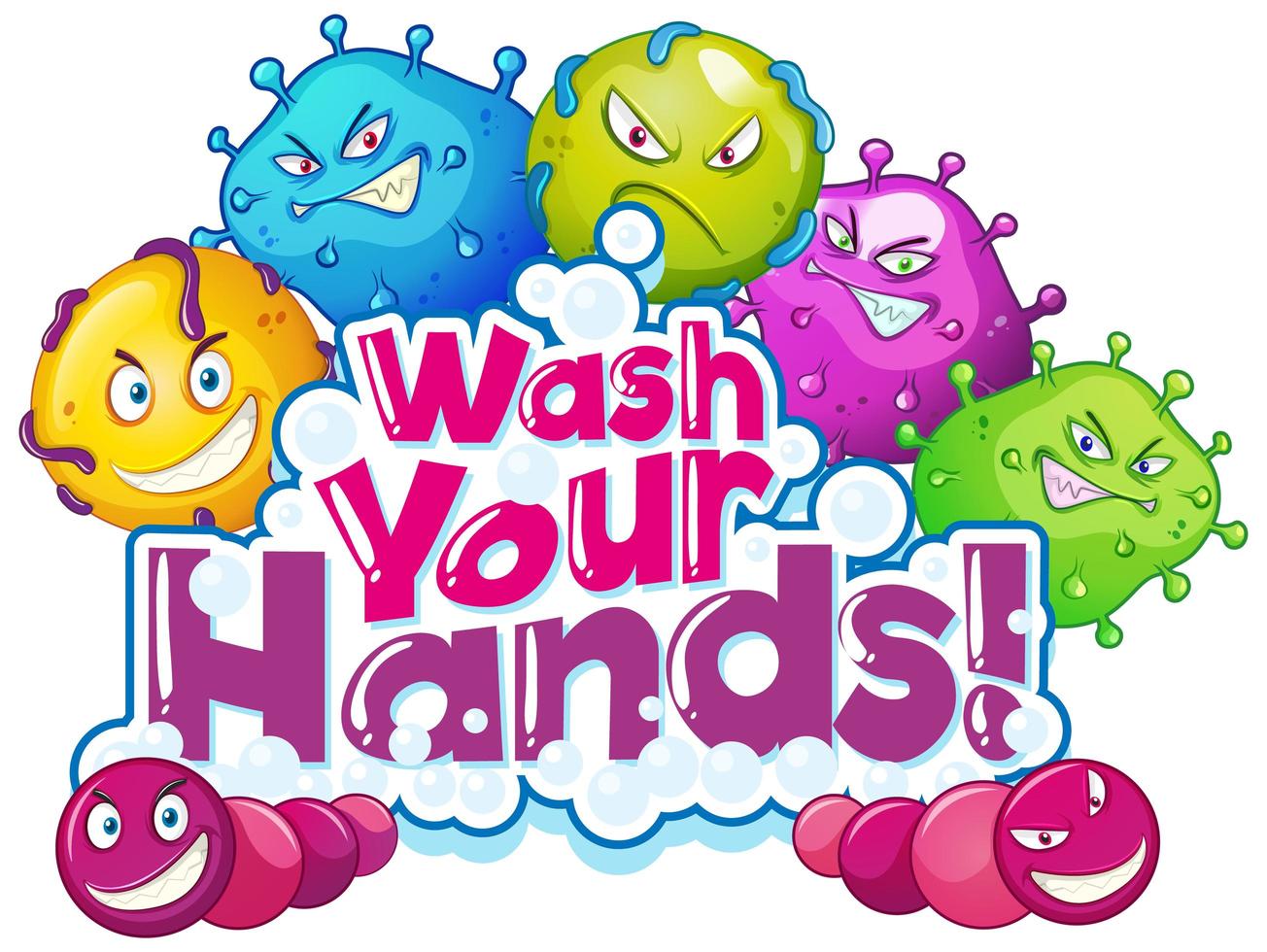 Wash your hands poster design  vector