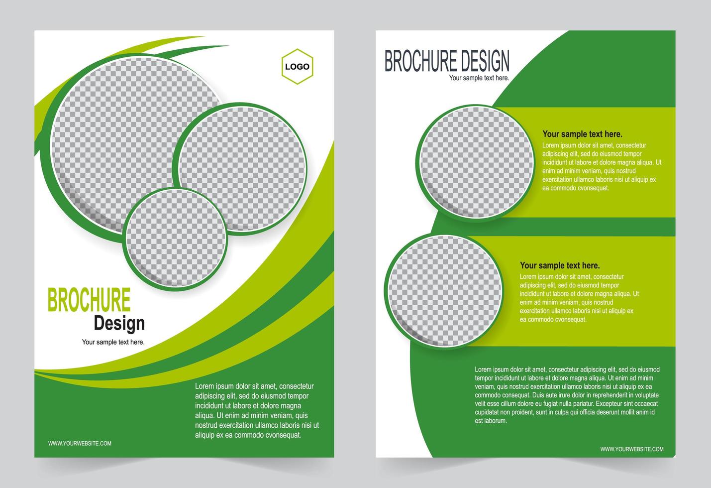 Green cover with circle image space vector