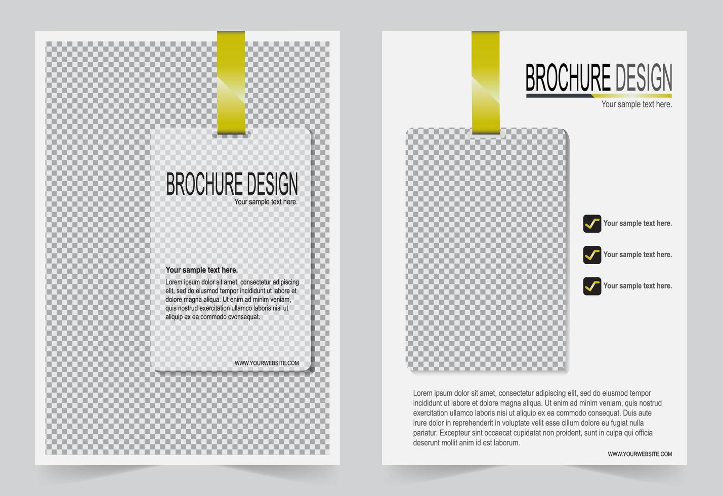 Cover flyer design white template. vector