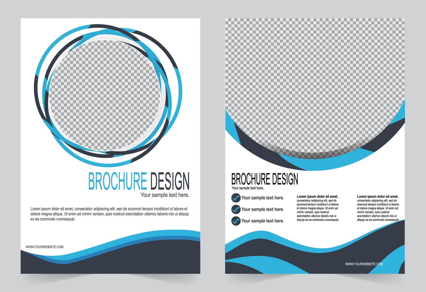 Simple circle design annual report cover template set  vector