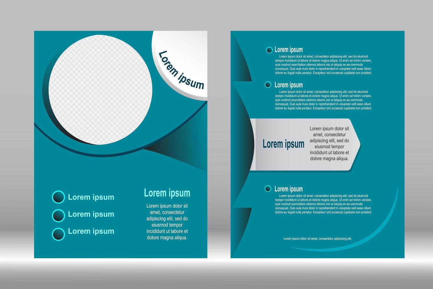 Teal cover template design vector