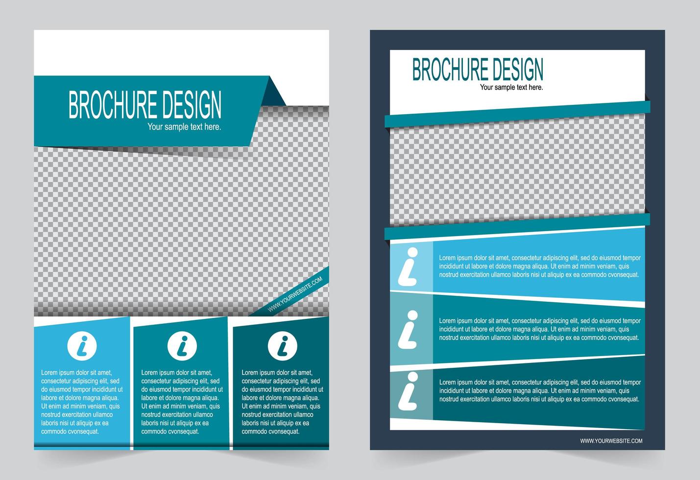 Blue and light blue cover template. vector