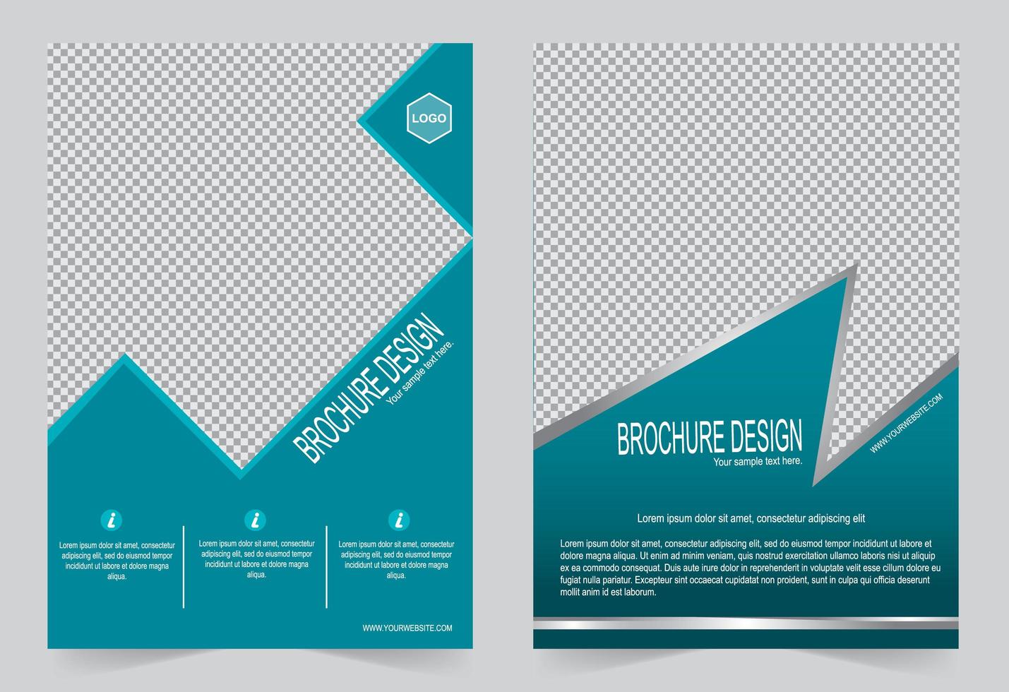 Blue annual report cover design vector