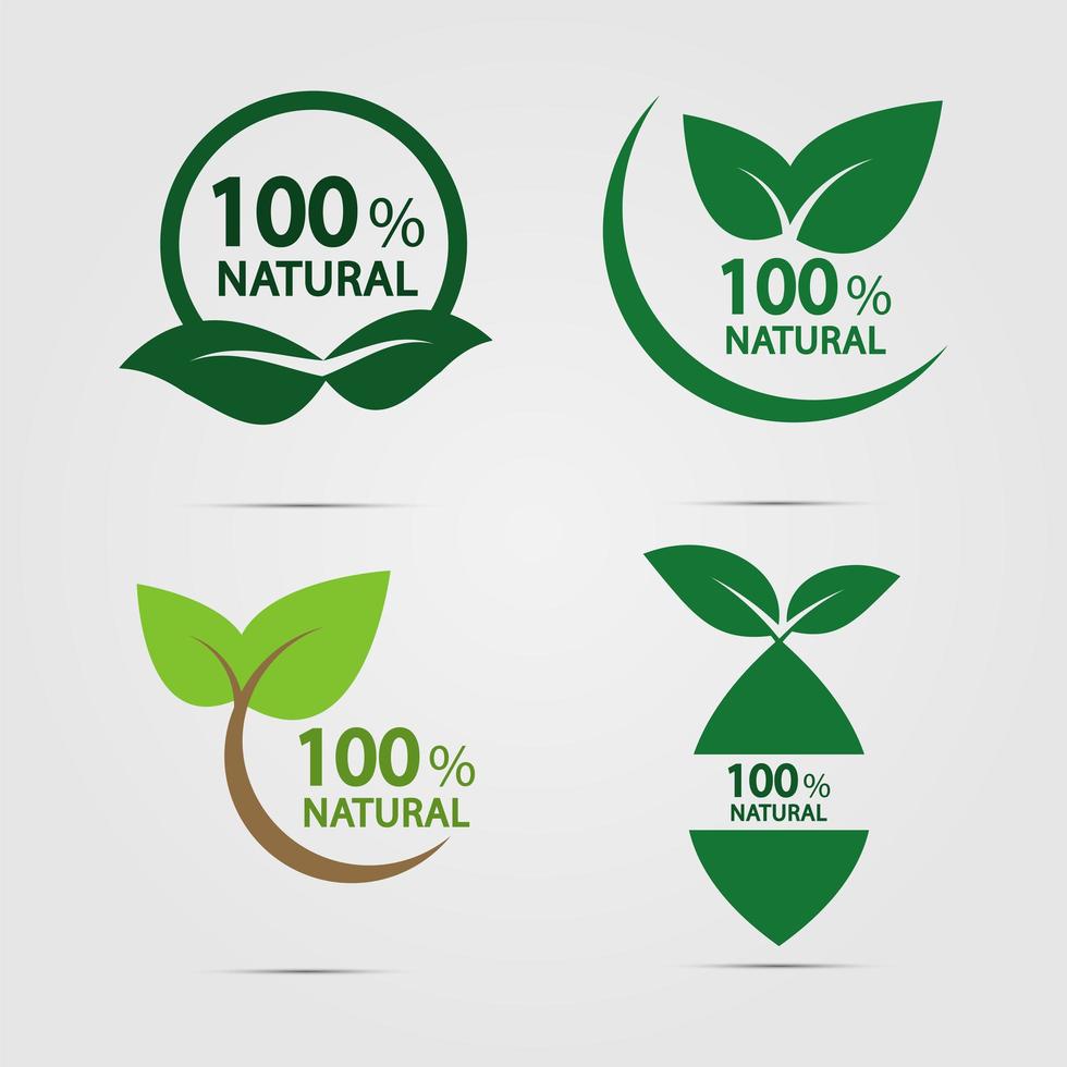 Eco green energy concept label set vector