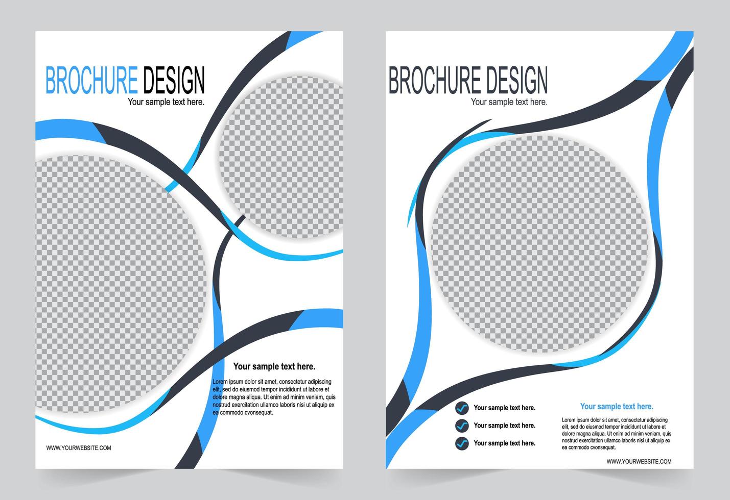 Blue circle flyer cover design vector