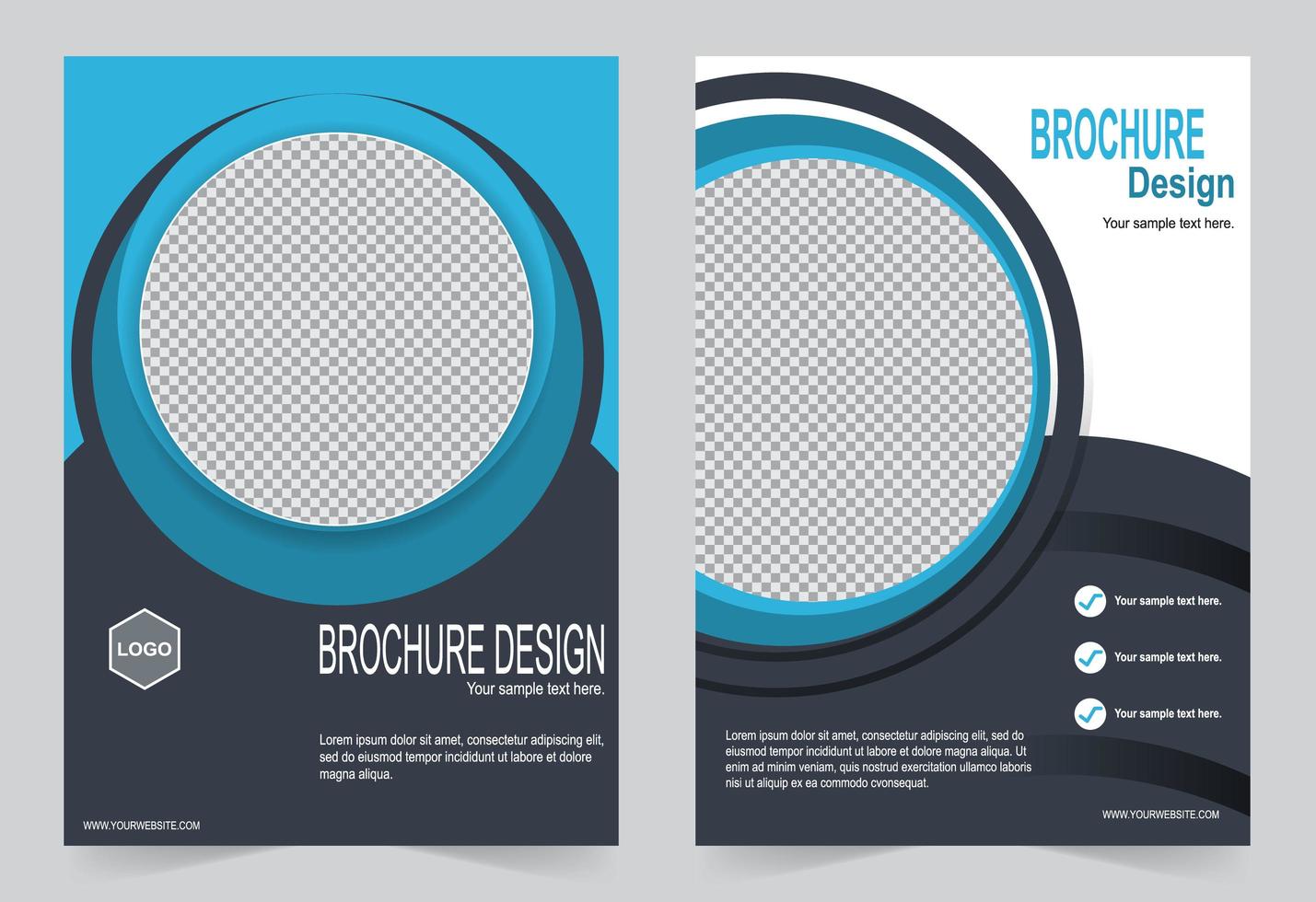 Blue circle image cover set. vector