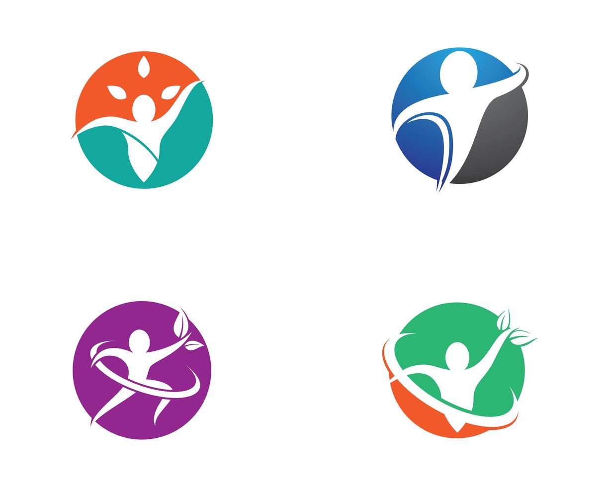 conjunto de iconos de logo de salud deportiva vector