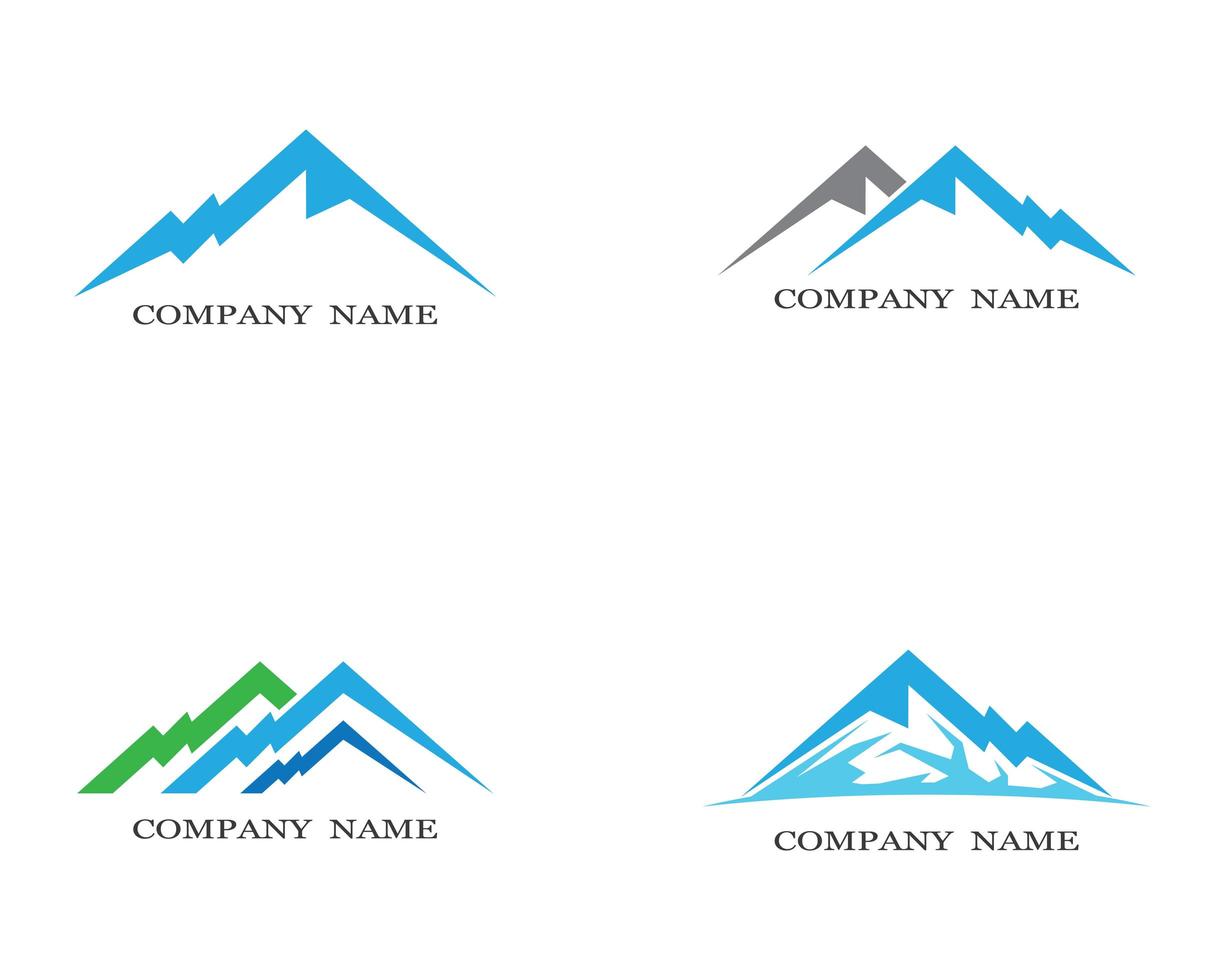 conjunto de logotipo de contorno de montaña simple vector