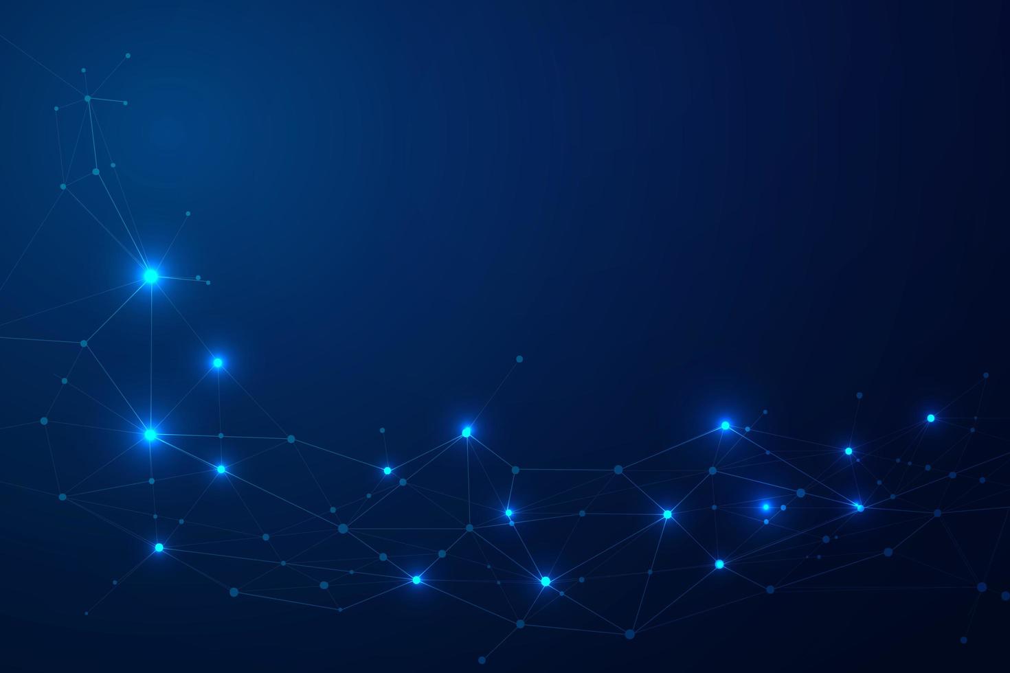 Glowing connected line and dot frame with copyspace vector