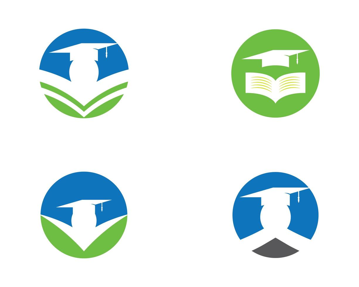 Education round circular logo set  vector