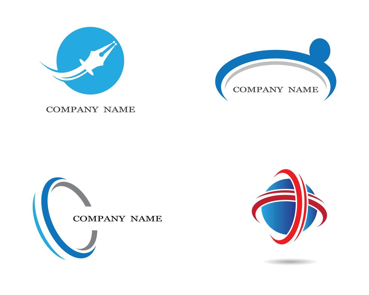 Blue business finance logo set  vector