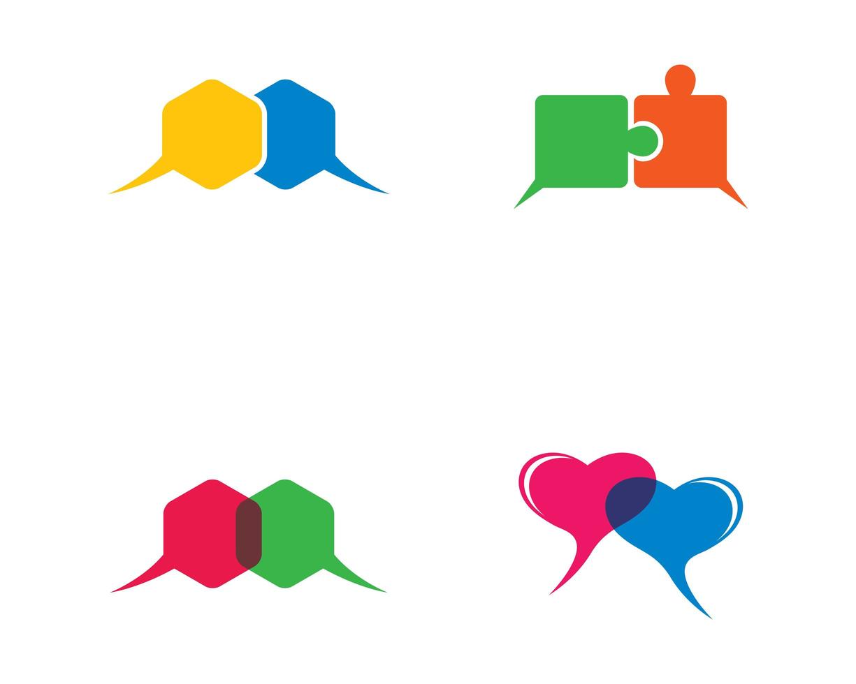 Colorful speech bubble logo set  vector