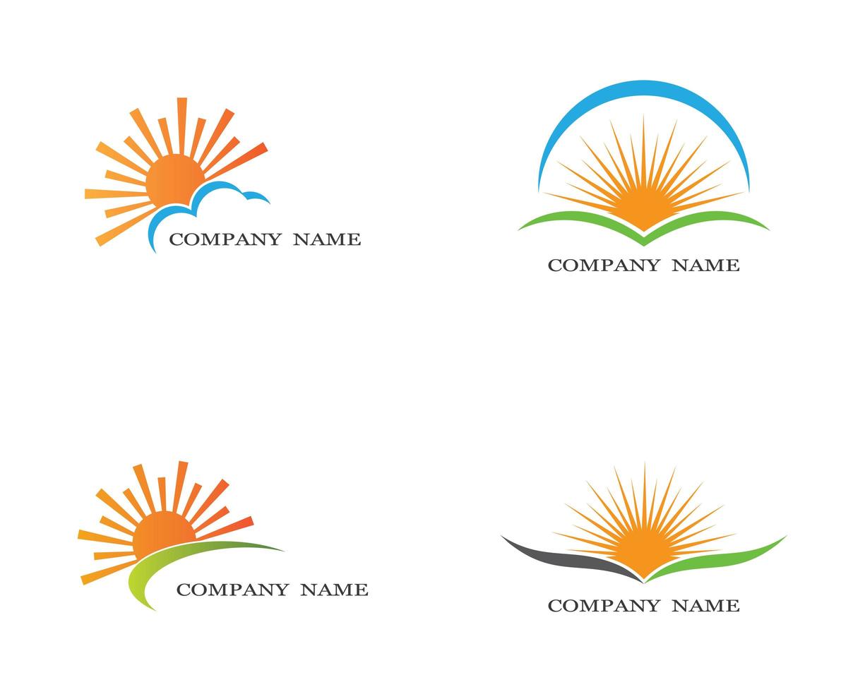 Sunrise logo set vector