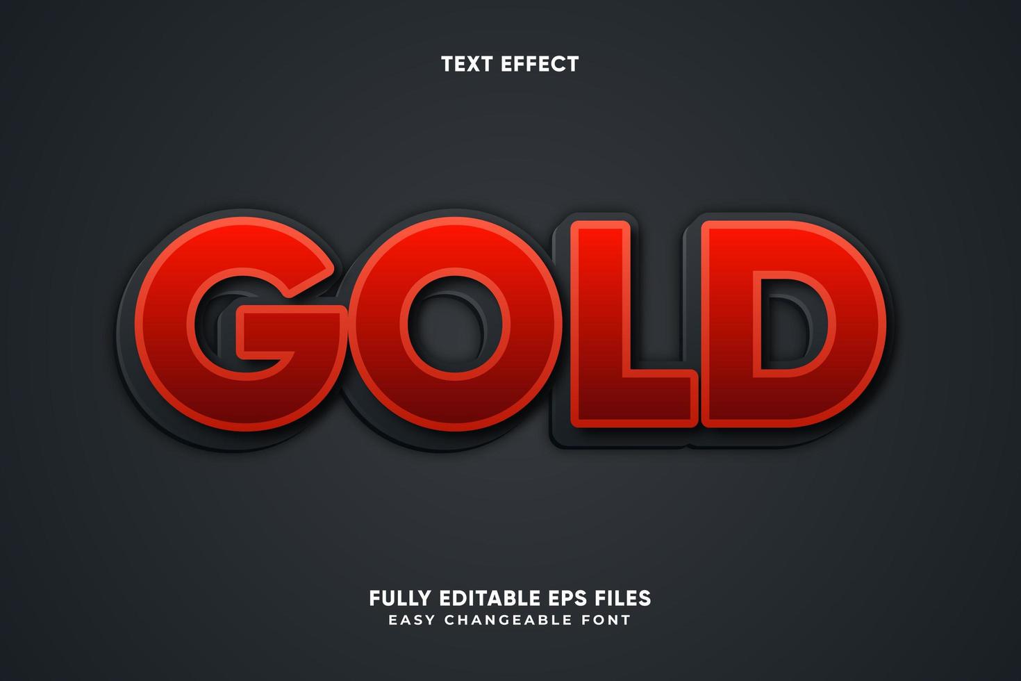 Bold red text effect vector