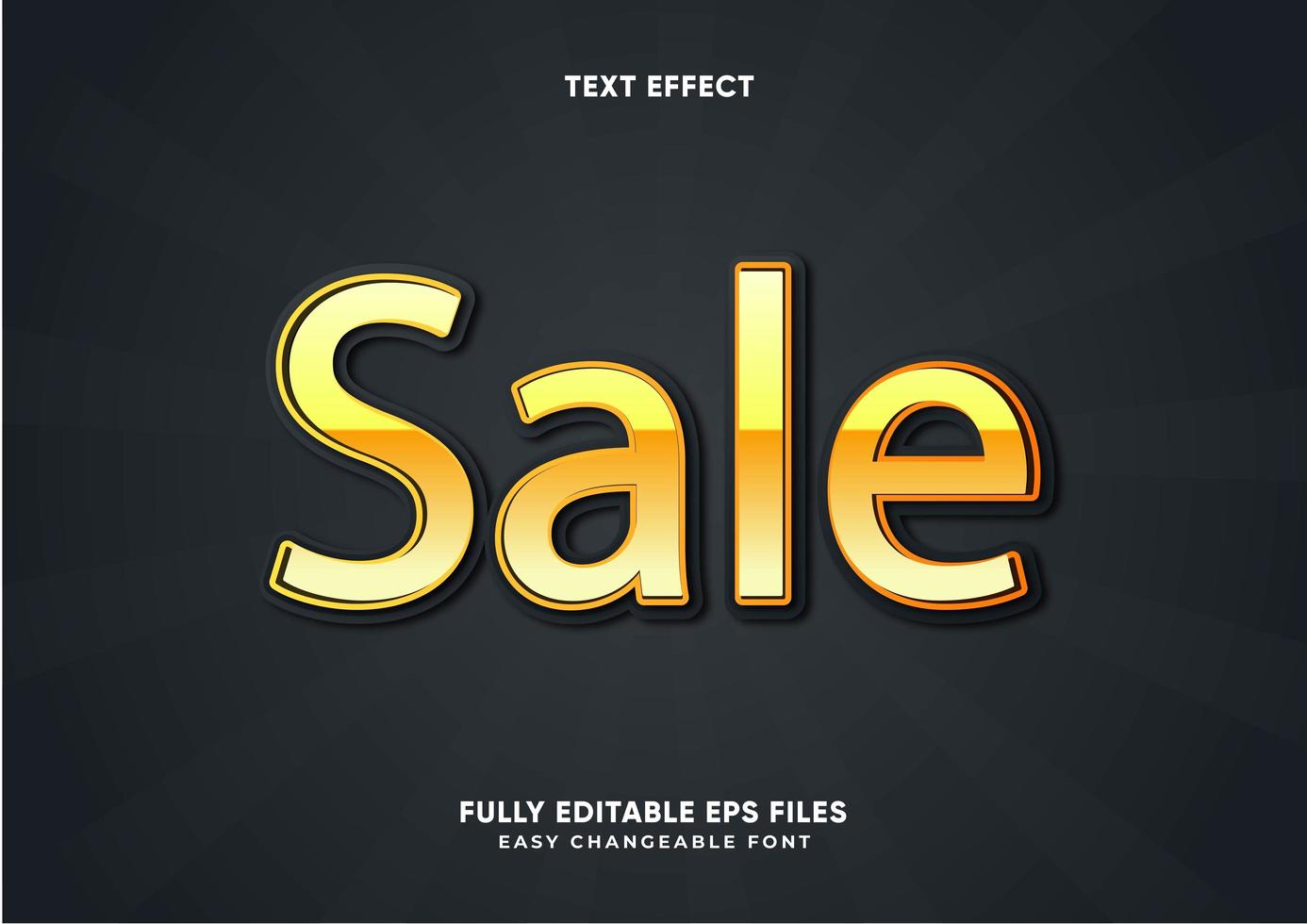 Gold metallic text effect vector