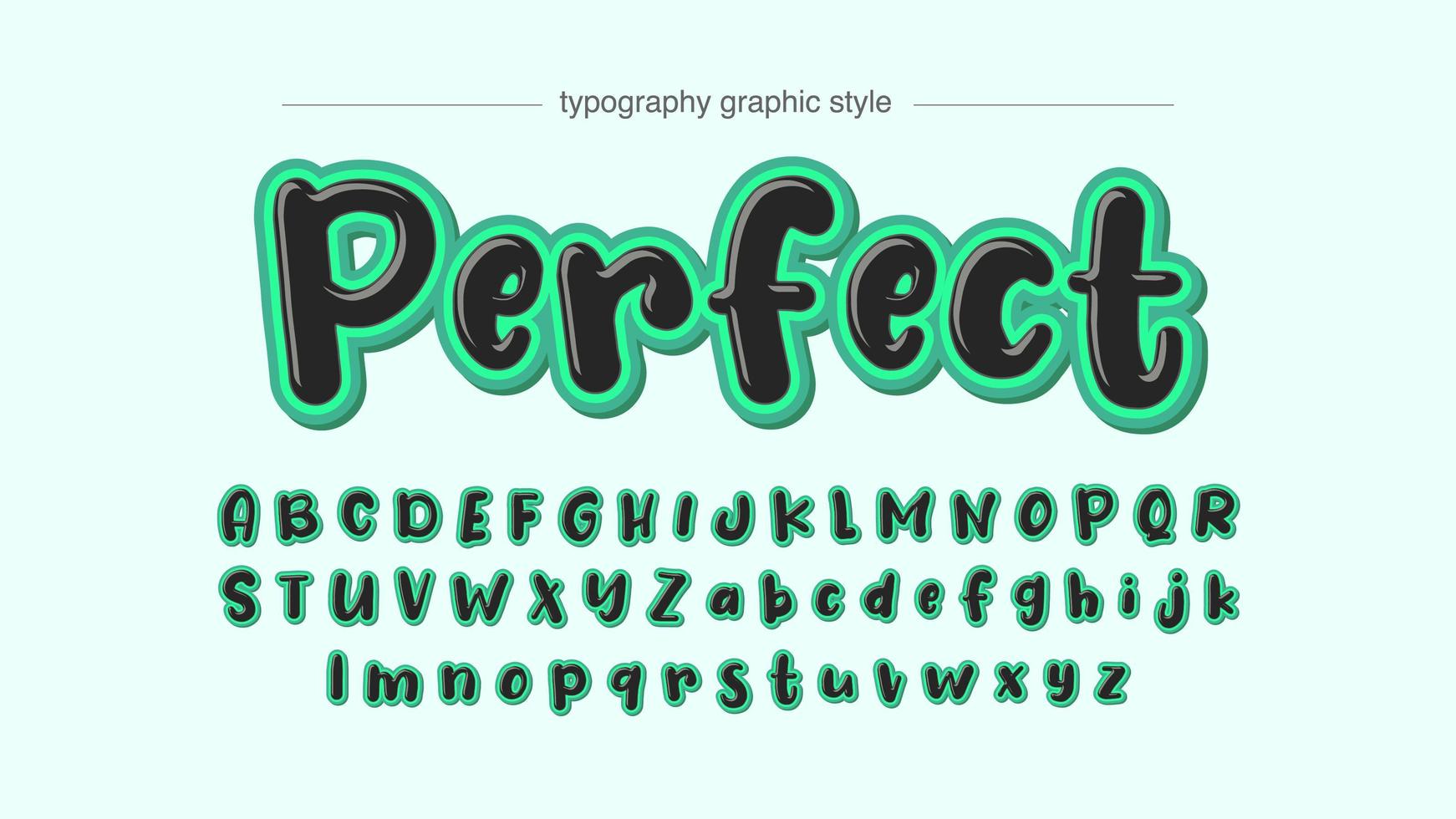 Black Marker with Bright Green Stroke Cartoon Typography vector