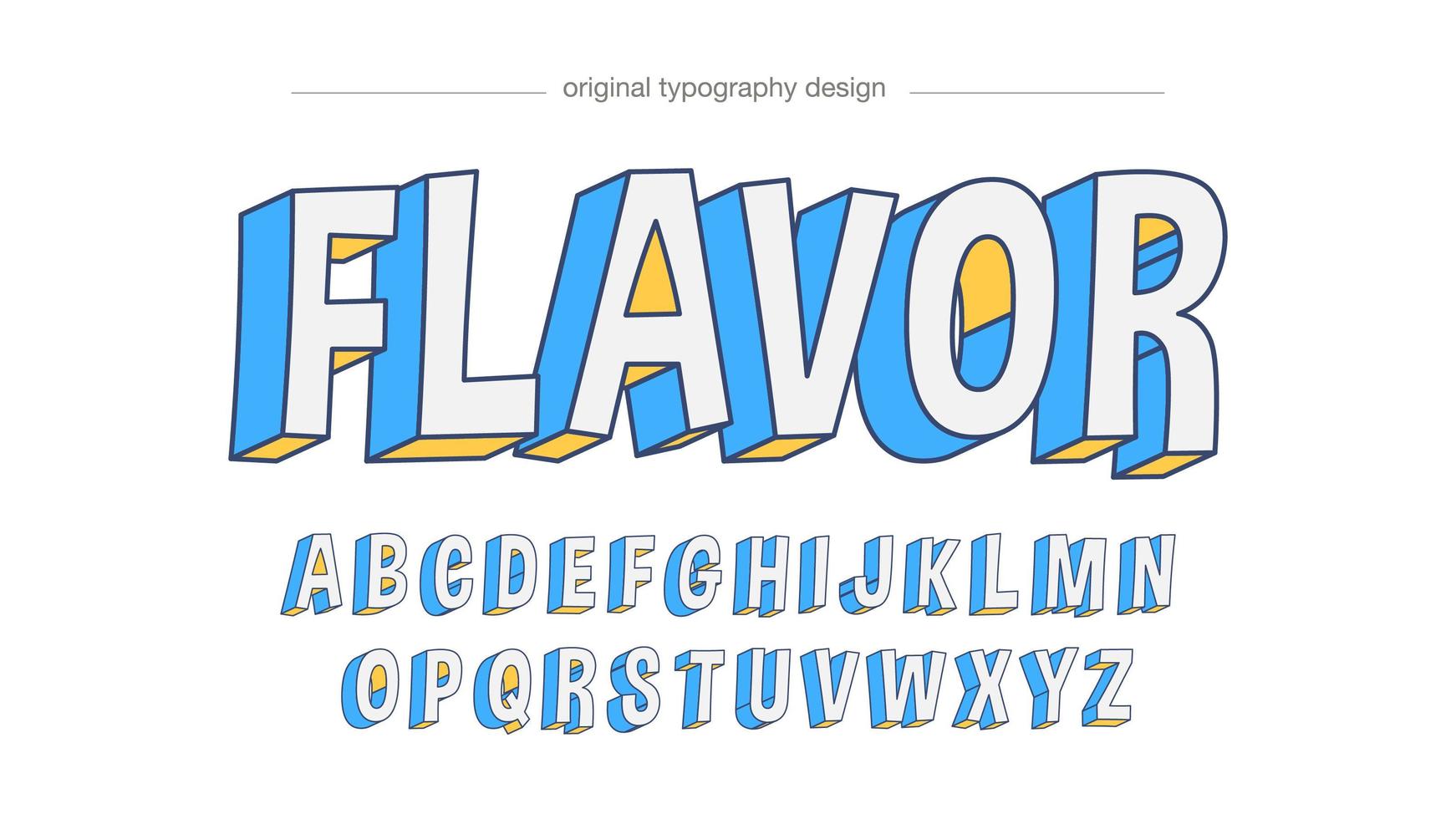 White Blue Cartoonish Uppercase Typography vector