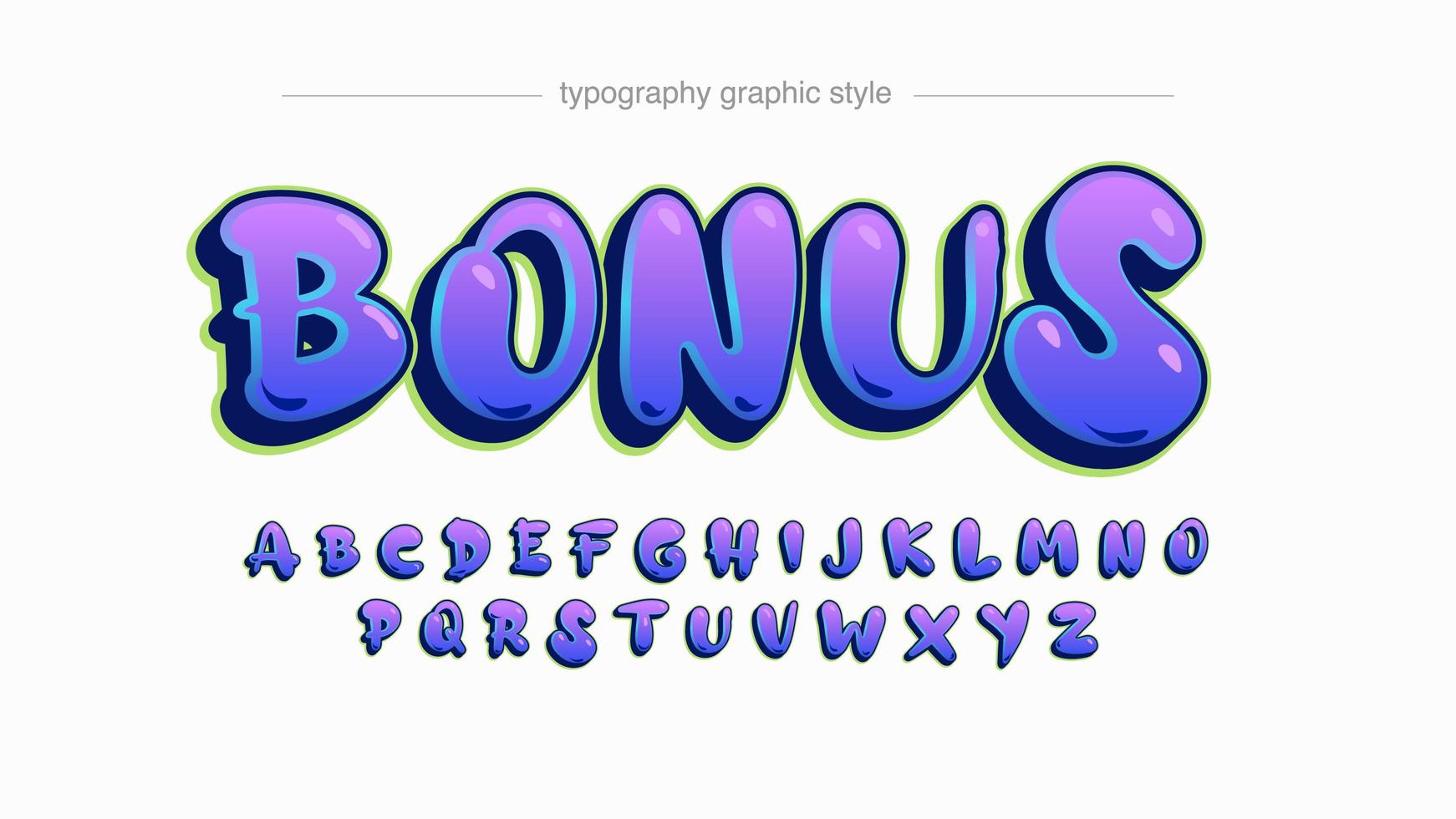 Purple Blue Bubble Cartoon Typography vector