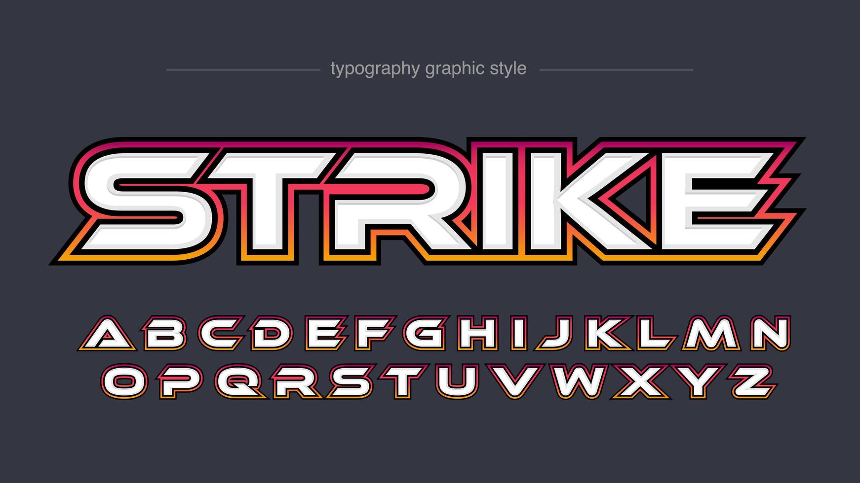 Yellow and Red Futuristic Techno Typography vector