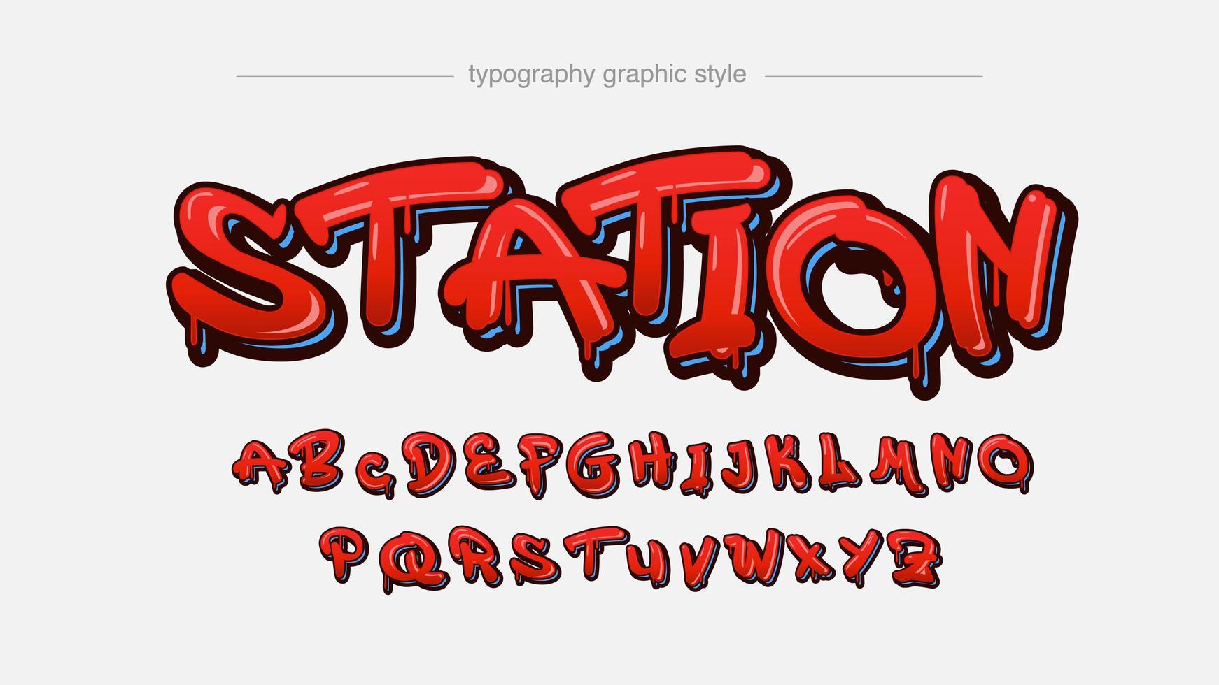 Red Dripping Graffiti Style Artistic Font vector