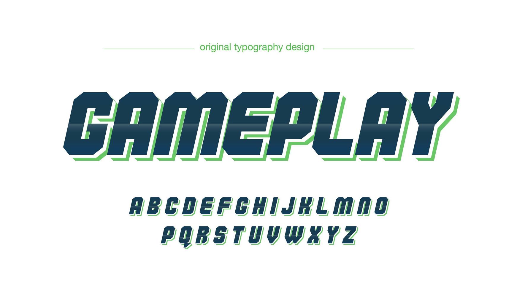 tipografía futurista de cromo verde oscuro vector